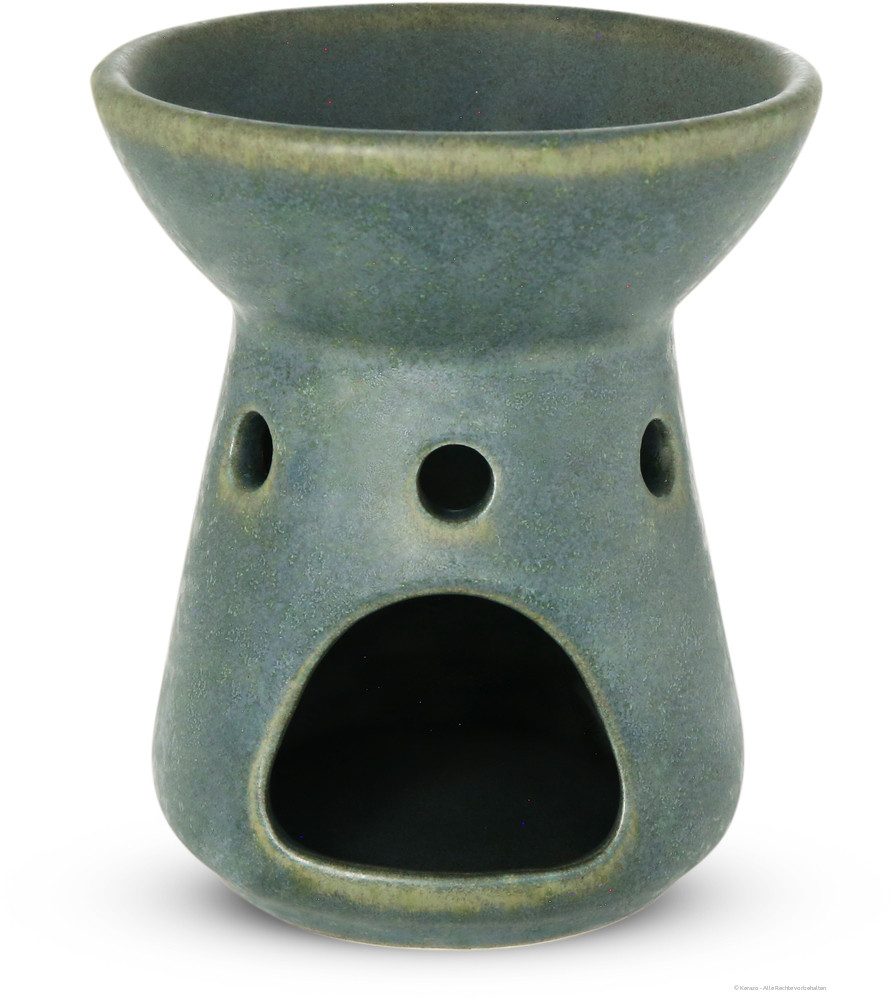 Bunzlauer Keramik Kerzenständer Bunzlauer Keramik Aromalampe Duftlampe Öllampe Ø9xH10,4cm Dekor ZIELON