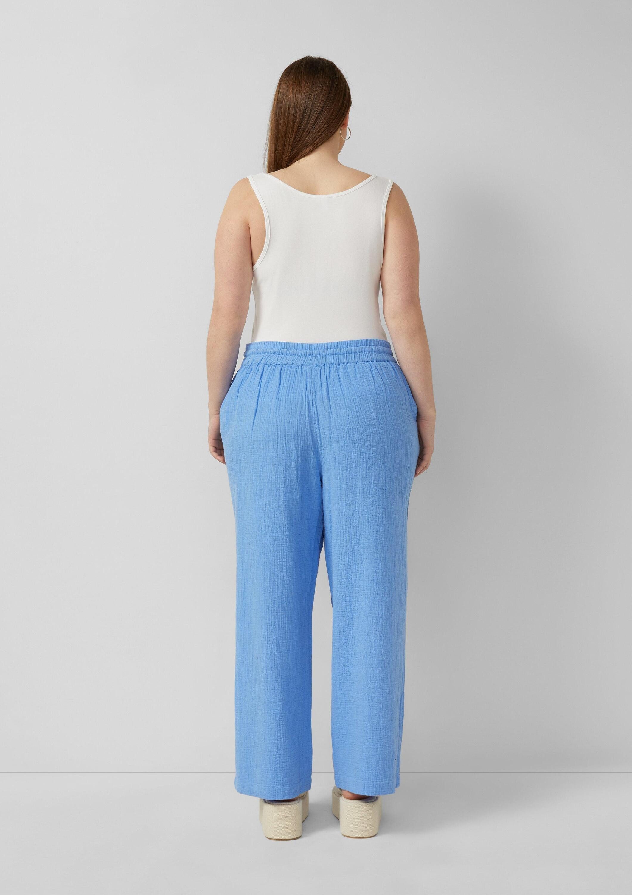 QS Chinos Hose Musselin Hose mit weitem Bein