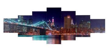 MCW Leinwandbild Leinwandbild H375 XL, New York (7 St), Bildabstand individuell gestaltbar, Kräftige Farben, Modernes Design