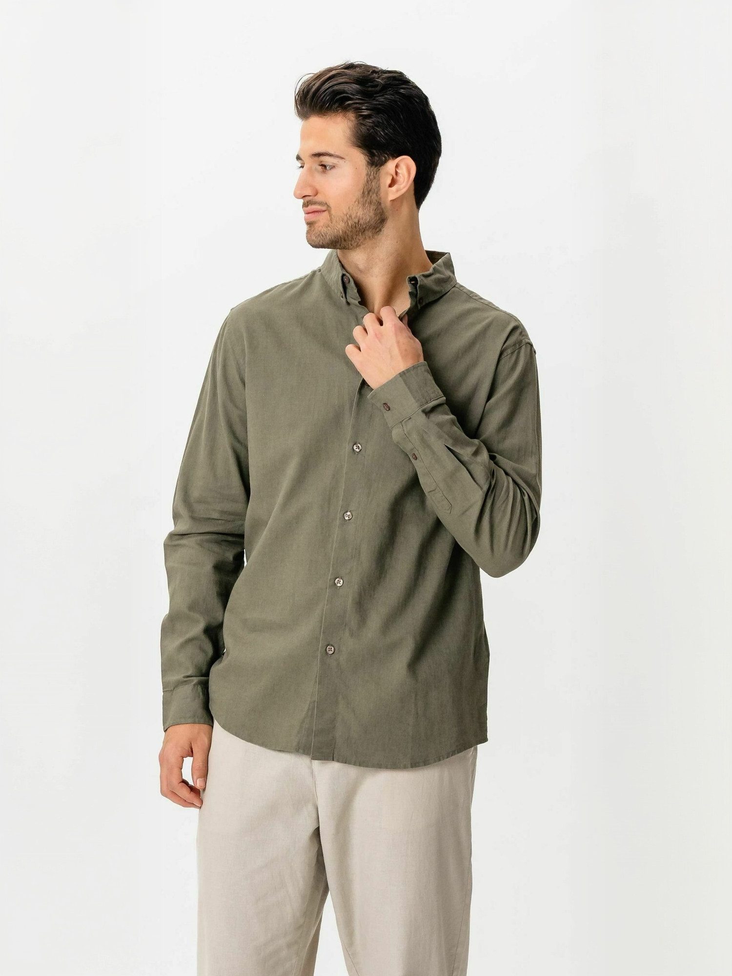 Langarmhemd TEESHOPPEN Shirt Linen Blend