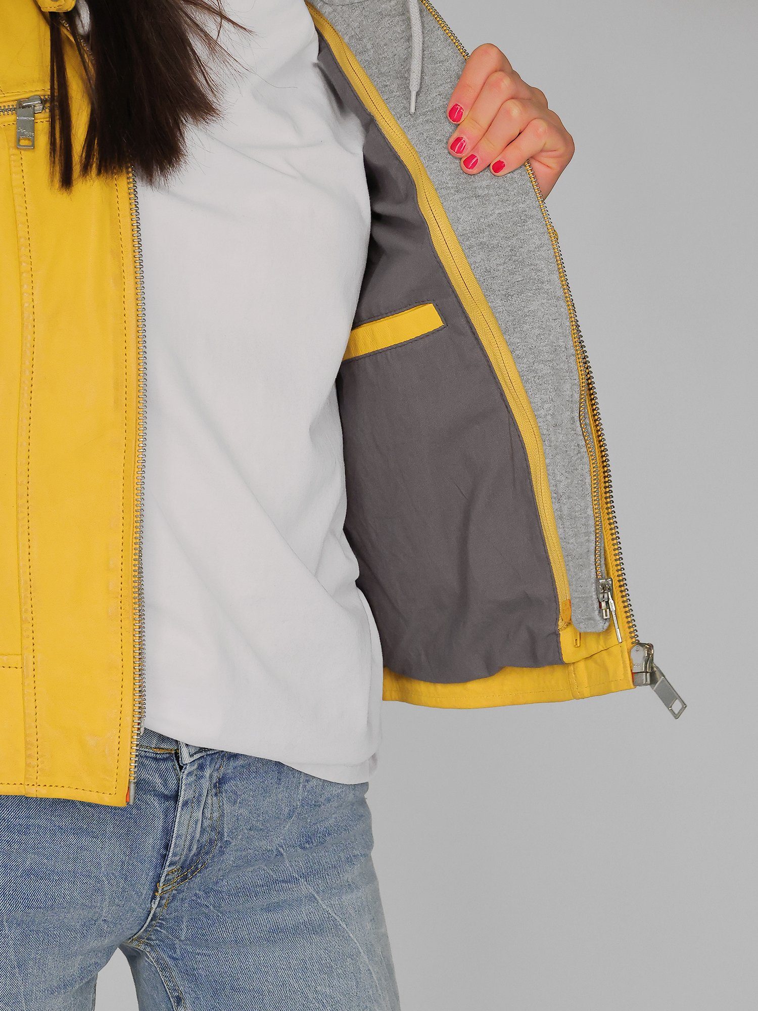 Maze Mico Lederjacke yellow