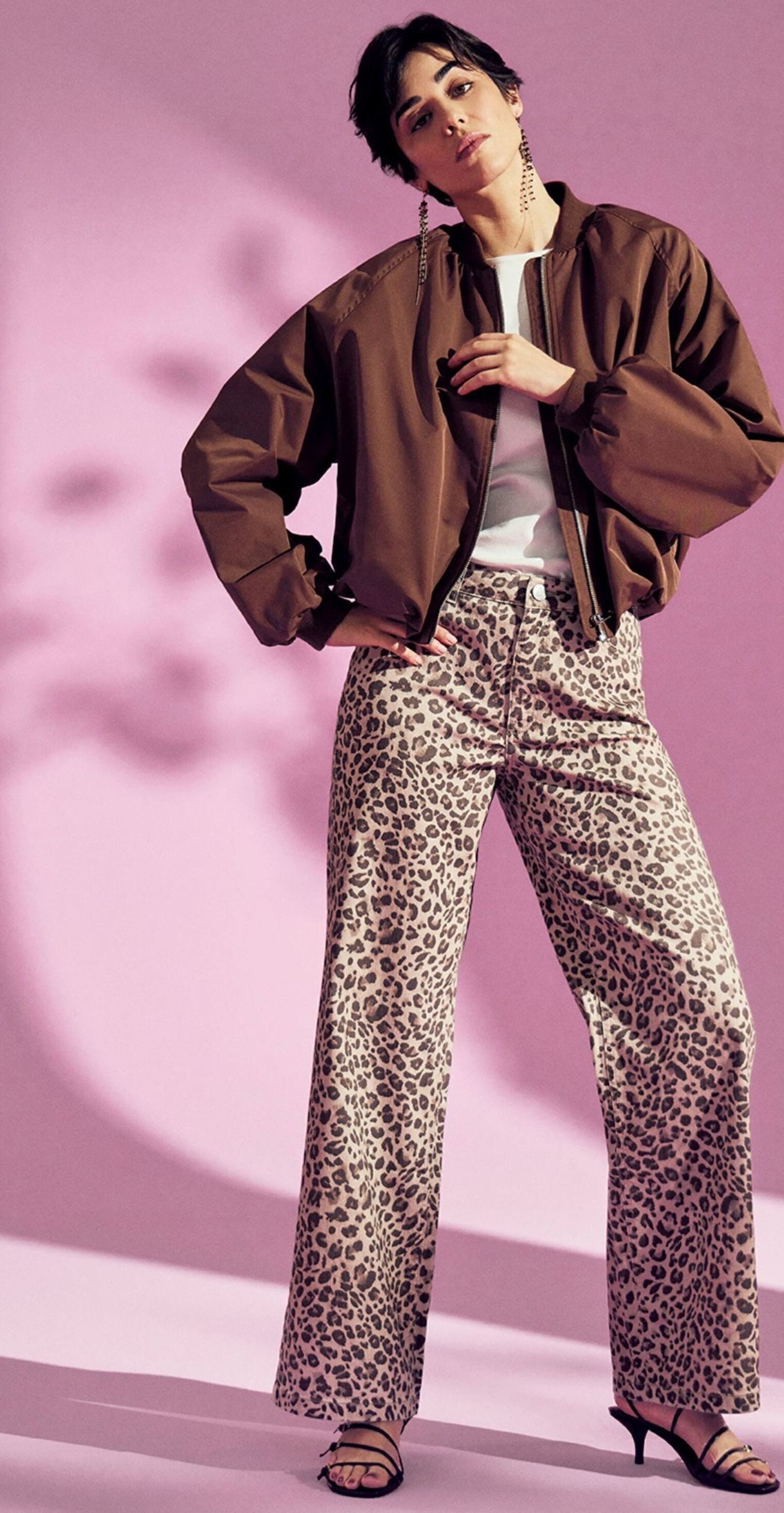 Zero Mom-Jeans Damen mit weitem Bein