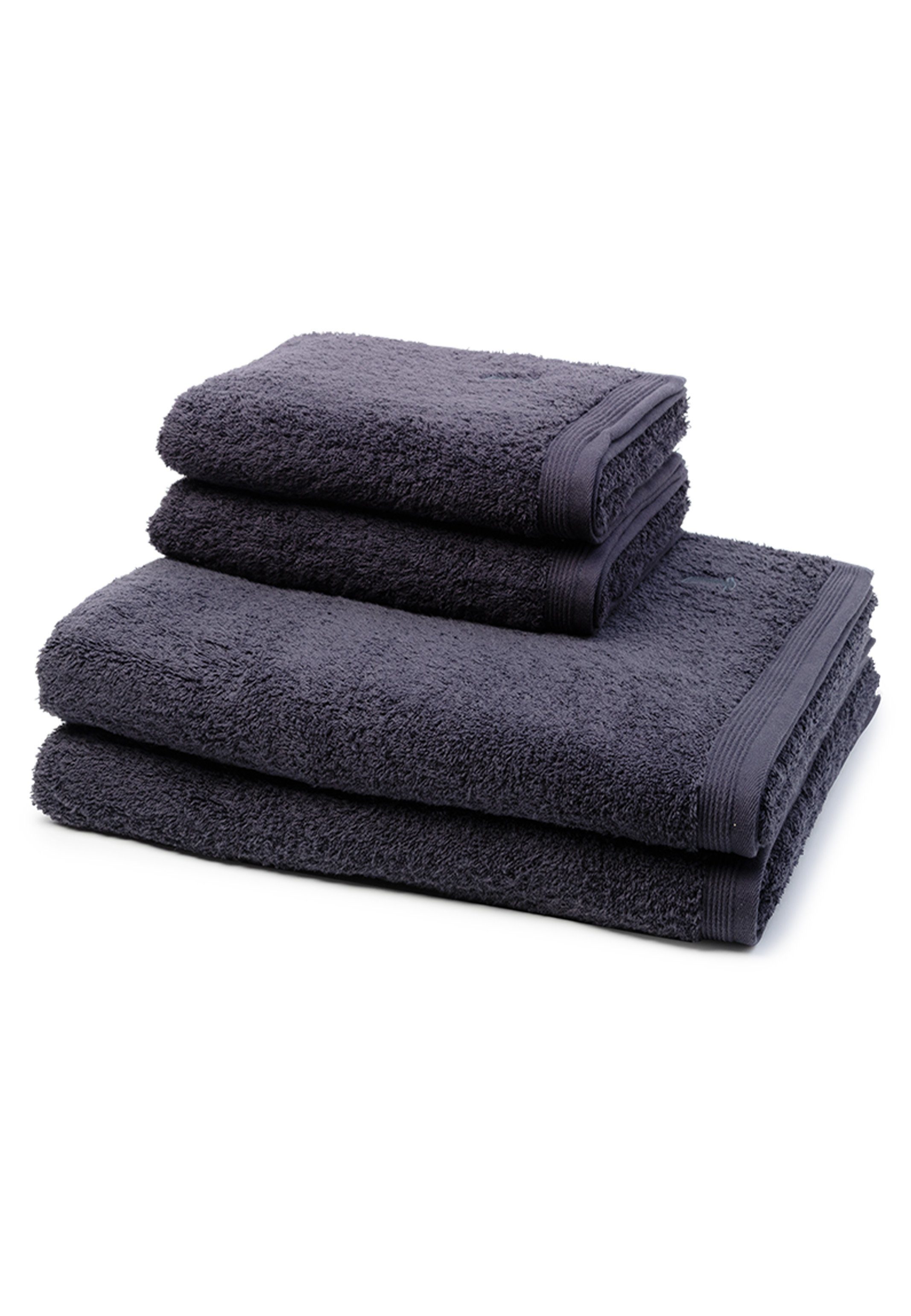 Möve Handtuch Set Superwuschel, Walkfrottee, (Spar-Set, 4-tlg), 2 X Handtuch 2 X Duschtuch - im Set - Baumwolle - Dark grey