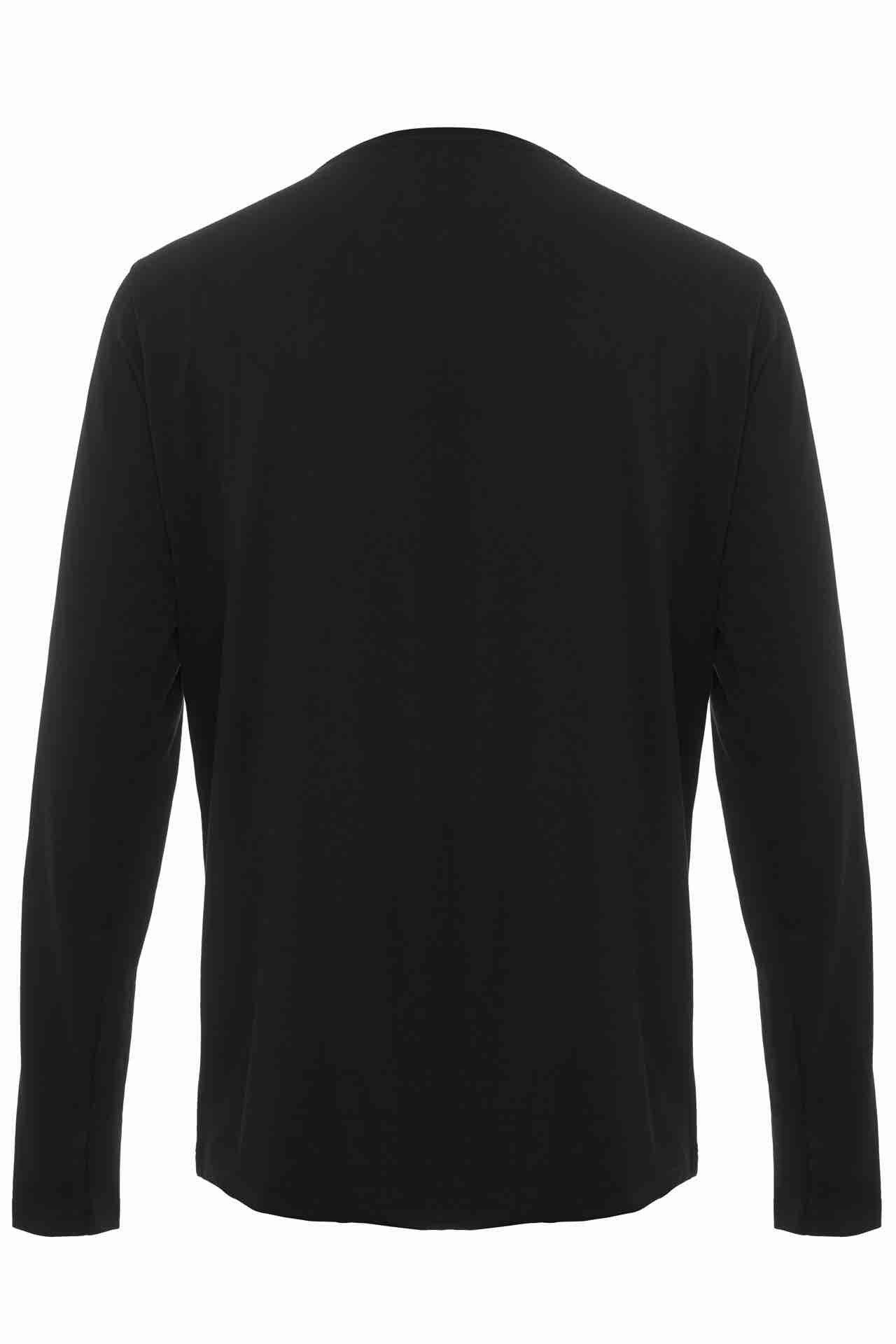 LANGER JUNG Longsleeve Langarmshirt extra lang an Ärmel und Rumpf Unifarbe mit Rundhalsausschnitt