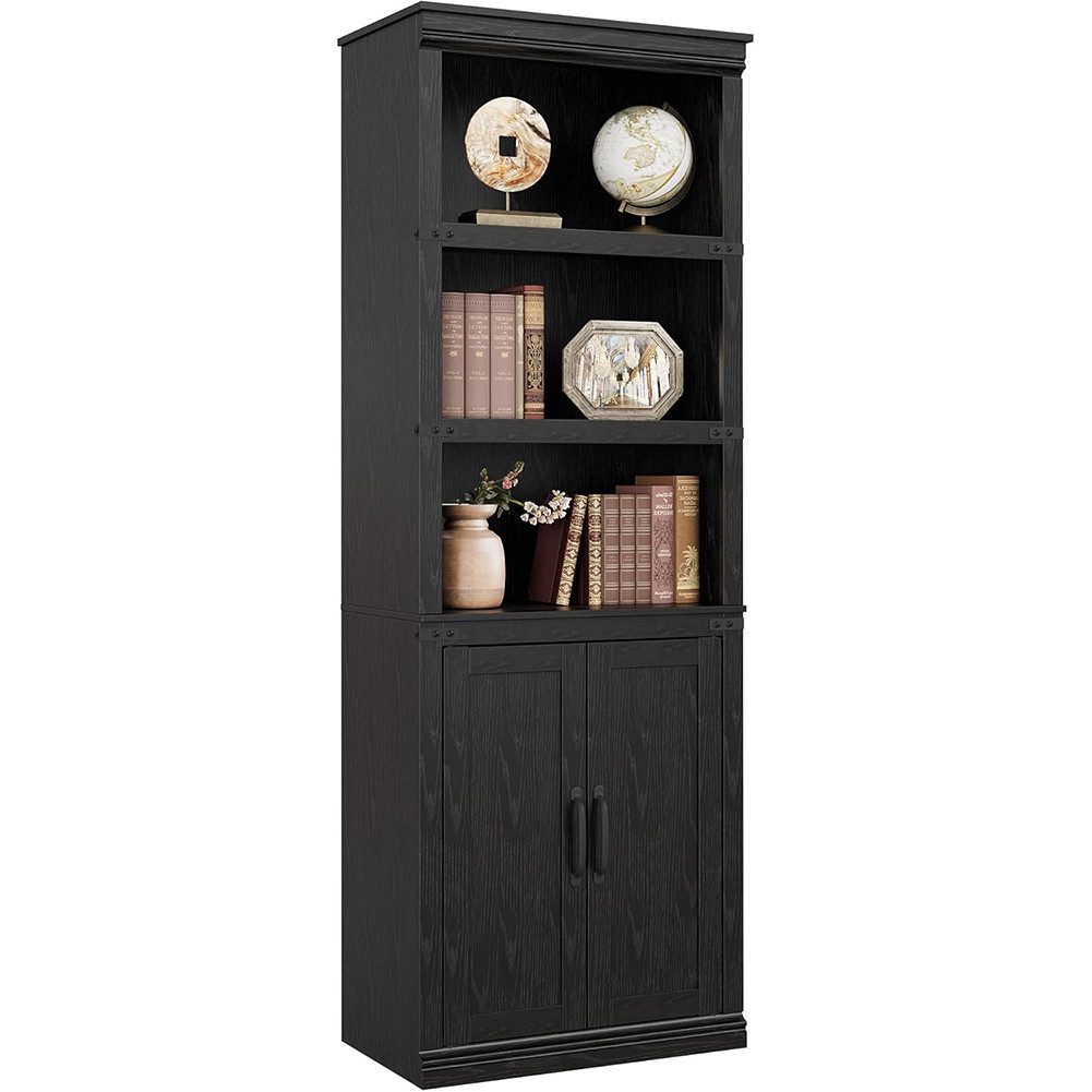 GarveeMore Bücherregal Bücherregale mit Türen,5 Einlegeböden zur Präsentati günstig online kaufen