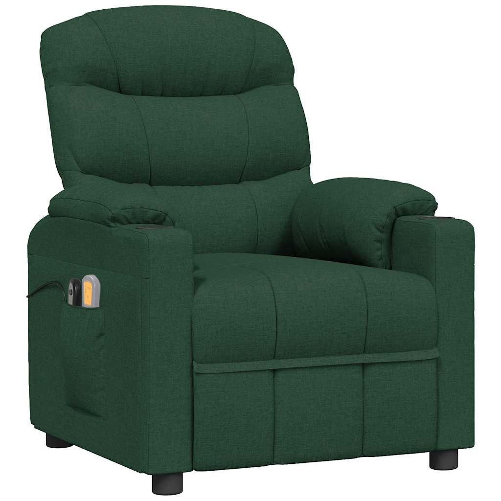 vidaXL Massagesessel Elektrischer Massagesessel Dunkelgrün Stoff (1-St)