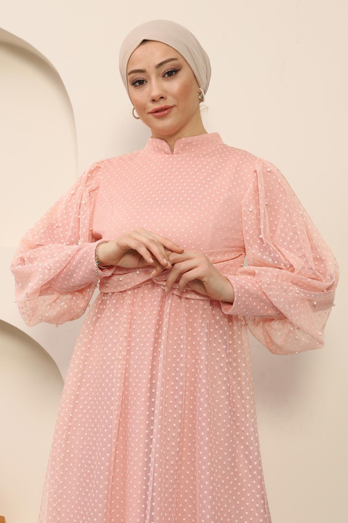 MODAMİHRAM Midikleid KleidInci Detailliertes Tüllabendkleid günstig online kaufen