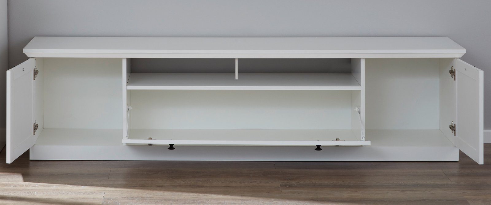 trendteam Wohnwand Baxter, (Wohnzimmer Set cm), in 180 x 3-teilig, weiß, 270 moderner Landhausstil