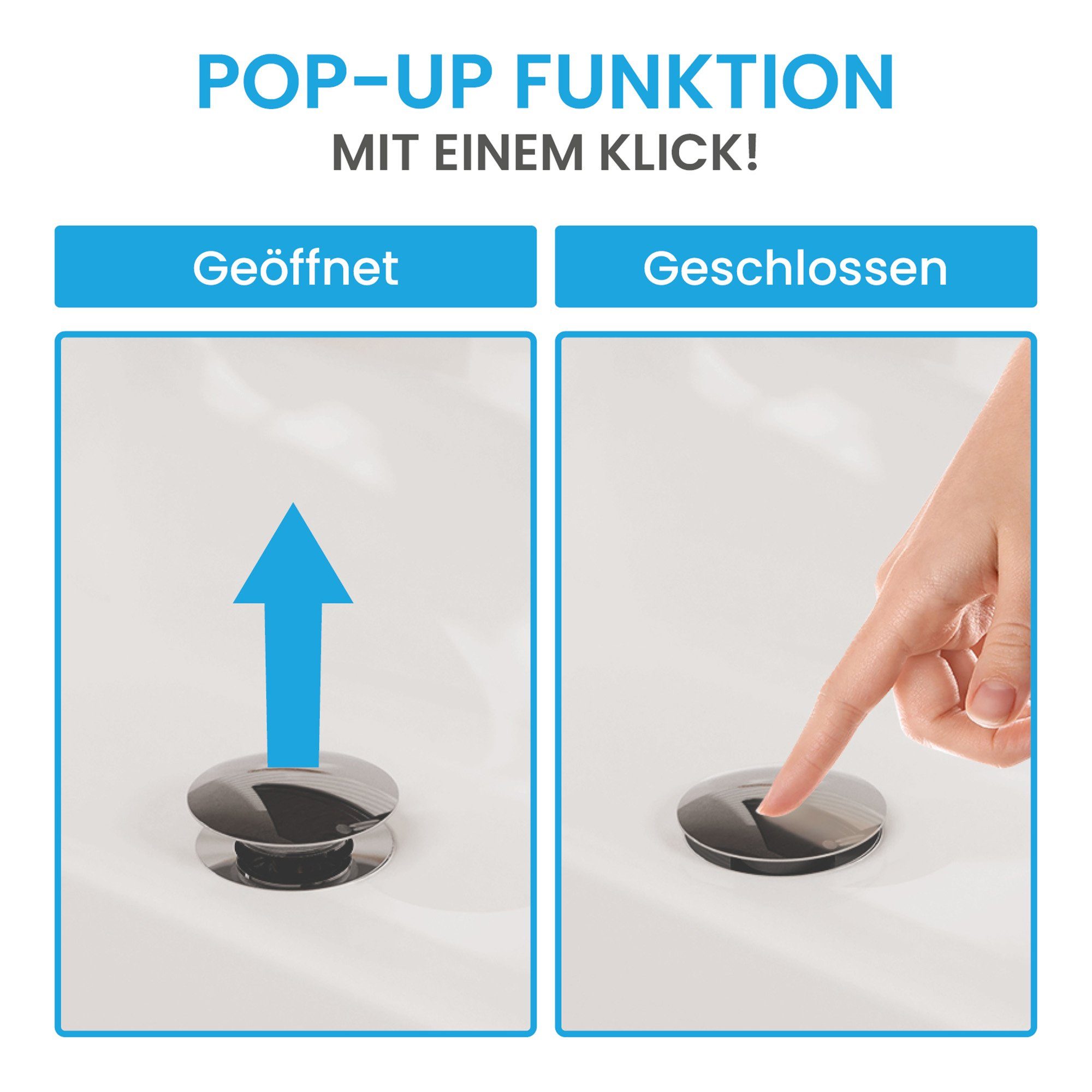 Bächlein Ablaufgarnitur Waschbeckenabfluss Pop Up (eleganter günstig online kaufen