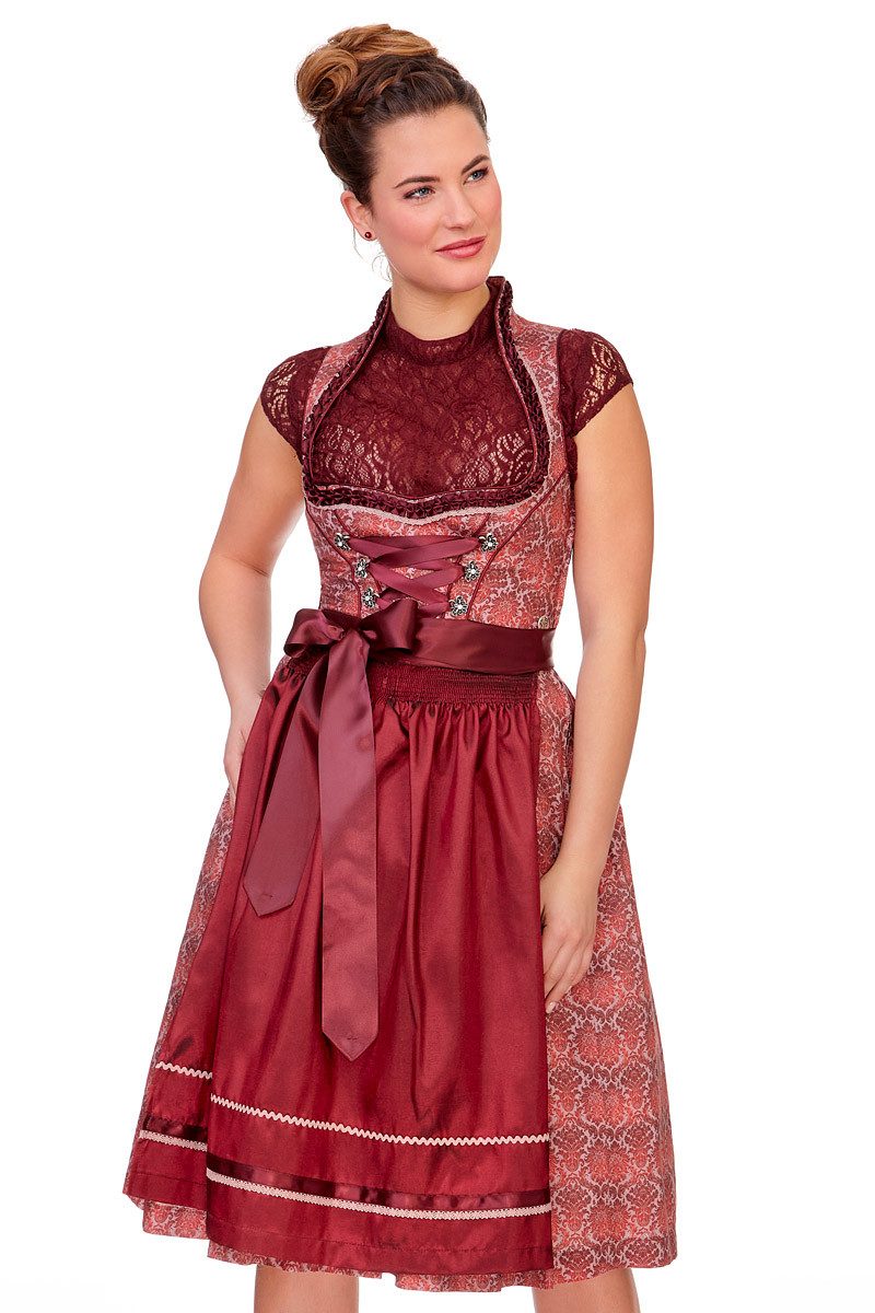 MARJO Dirndl Midi Dirndl 2tlg. - EDONITA - bordeaux mehr