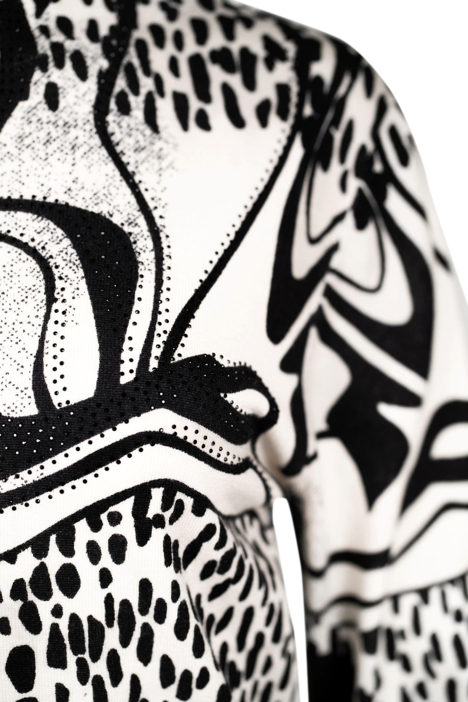 Faber Stehkragenpullover Leichter Stehbundpullover mit Blickfang-Print mit Blickfang-Print