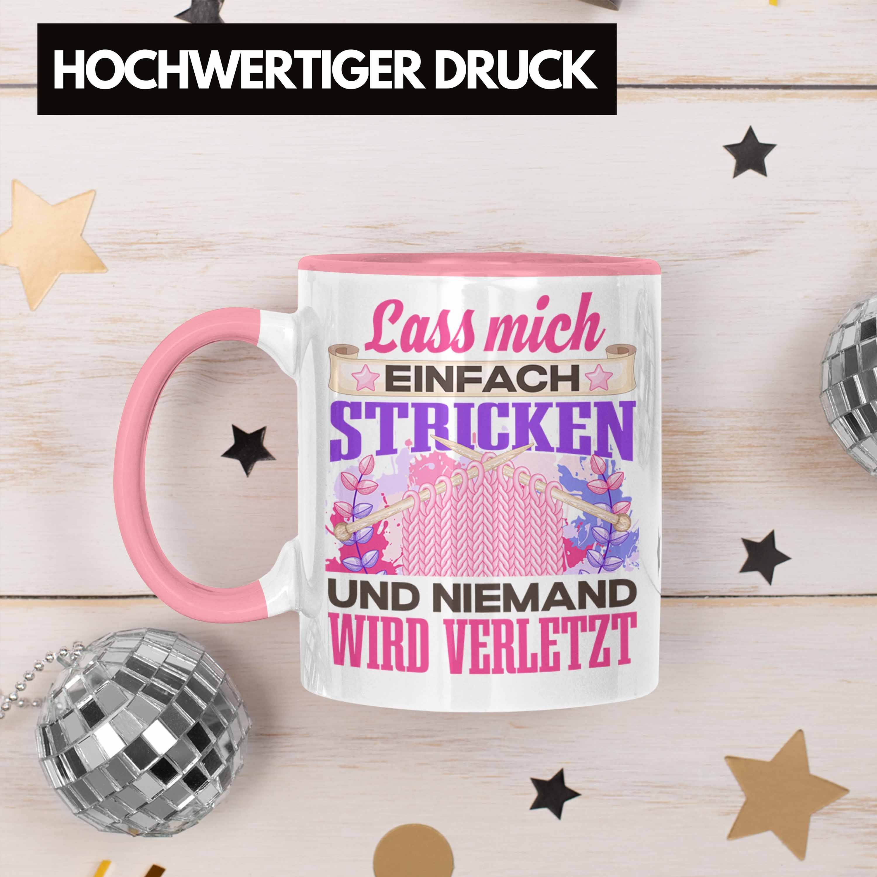 Trendation Tasse Trendation - Stricken Tasse Geschenk Spruch Häckeln Geschenkidee Lass
