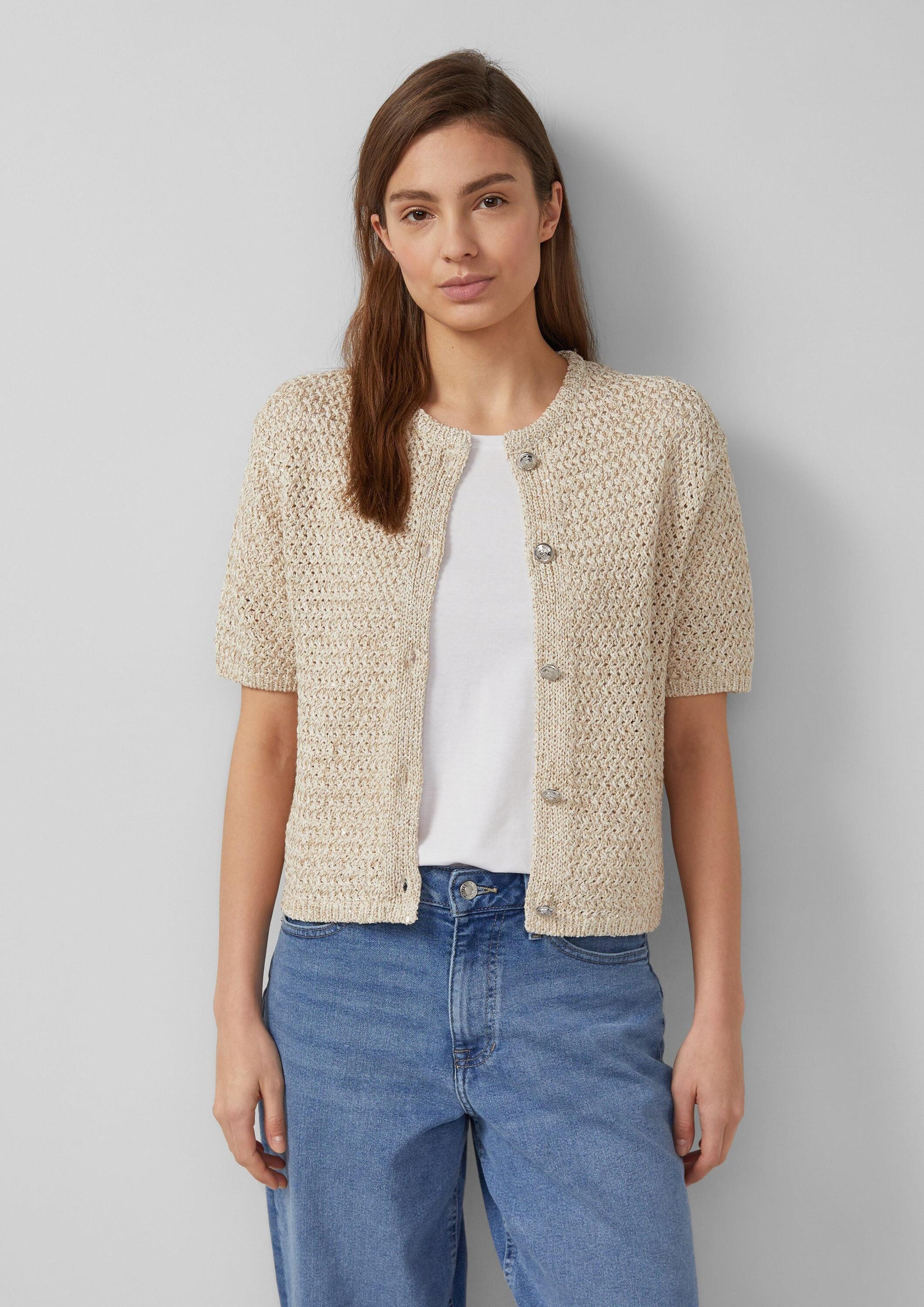 s.Oliver Cardigan Strickjacke Kurzarm-Strickjacke mit Knöpfen günstig online kaufen