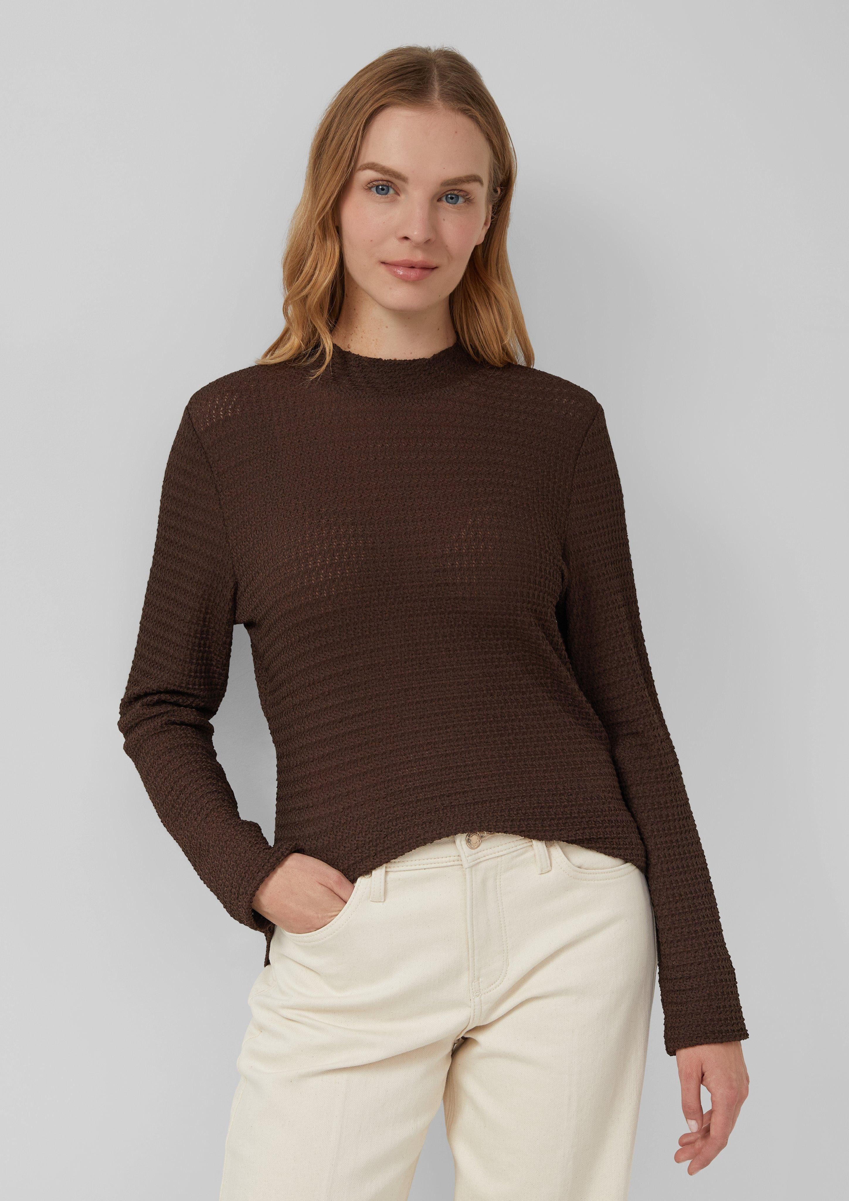 s.Oliver Langarmshirt Longsleeve aus Spitzenjersey im günstig online kaufen