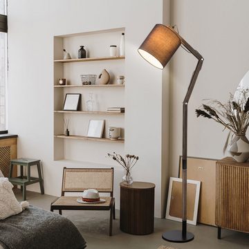 etc-shop LED Stehlampe, Leuchtmittel inklusive, Kaltweiß, Warmweiß, Neutralweiß, Tageslichtweiß, Farbwechsel, Smart Home Gelenk Steh Lampe Alexa beweglich Holz Leuchte