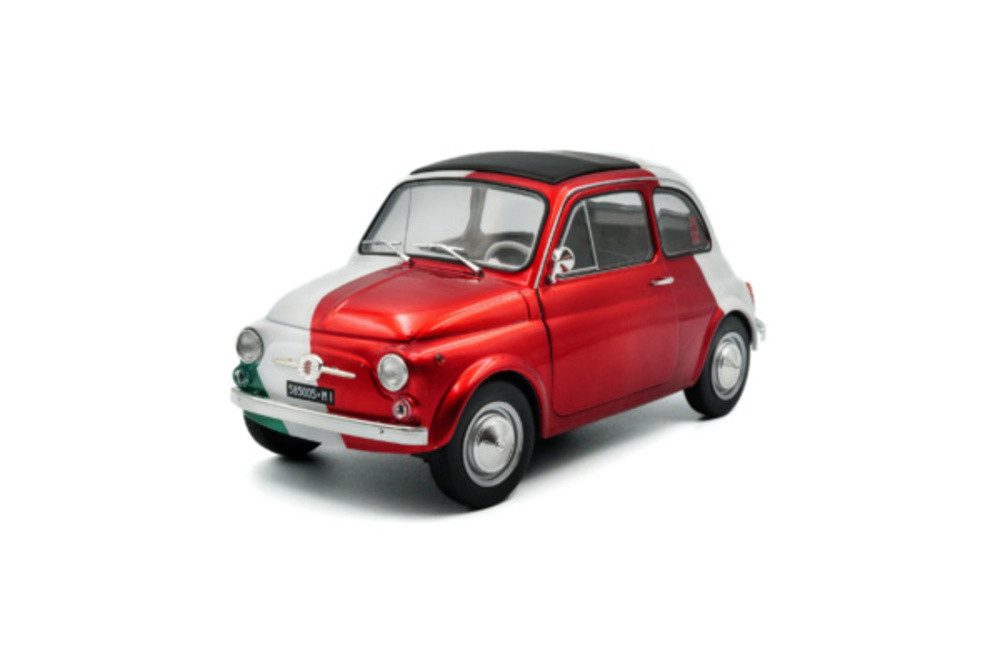 Solido Modellauto Fiat 500 Tribute to Italia 1965 grün weiß rot, Maßstab 1:18