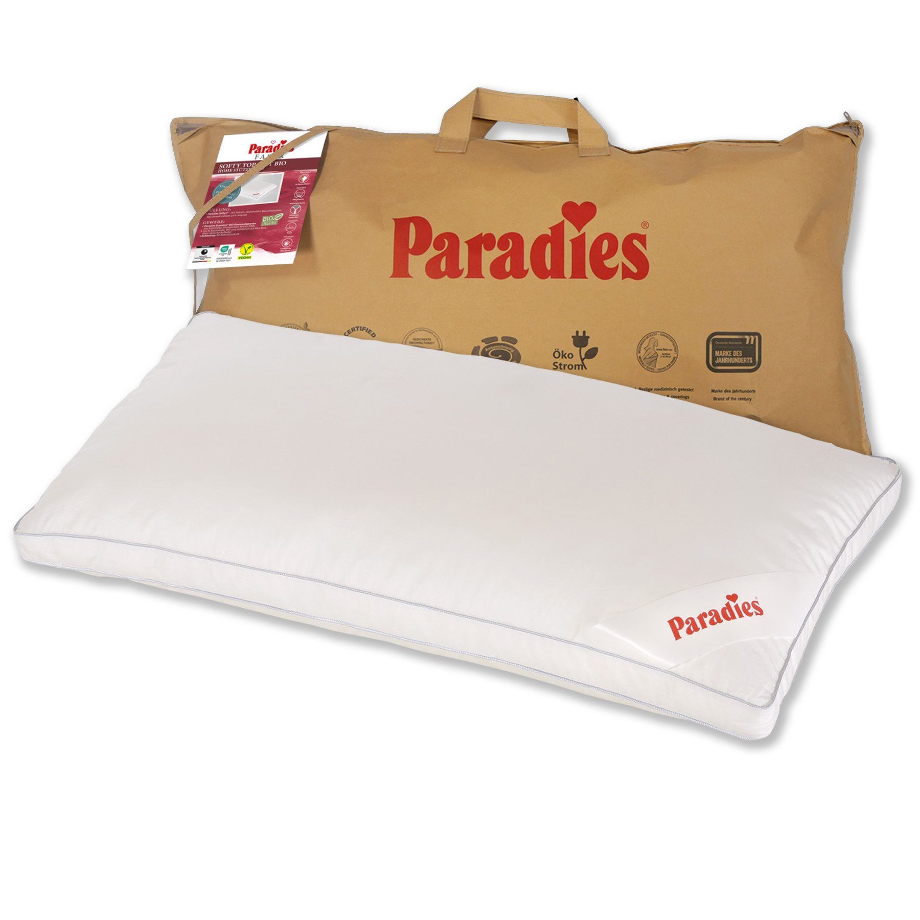 Paradies Kopfkissen Softy Top Bio, Füllung: 100% Polyester, Bezug: 100% Bio günstig online kaufen