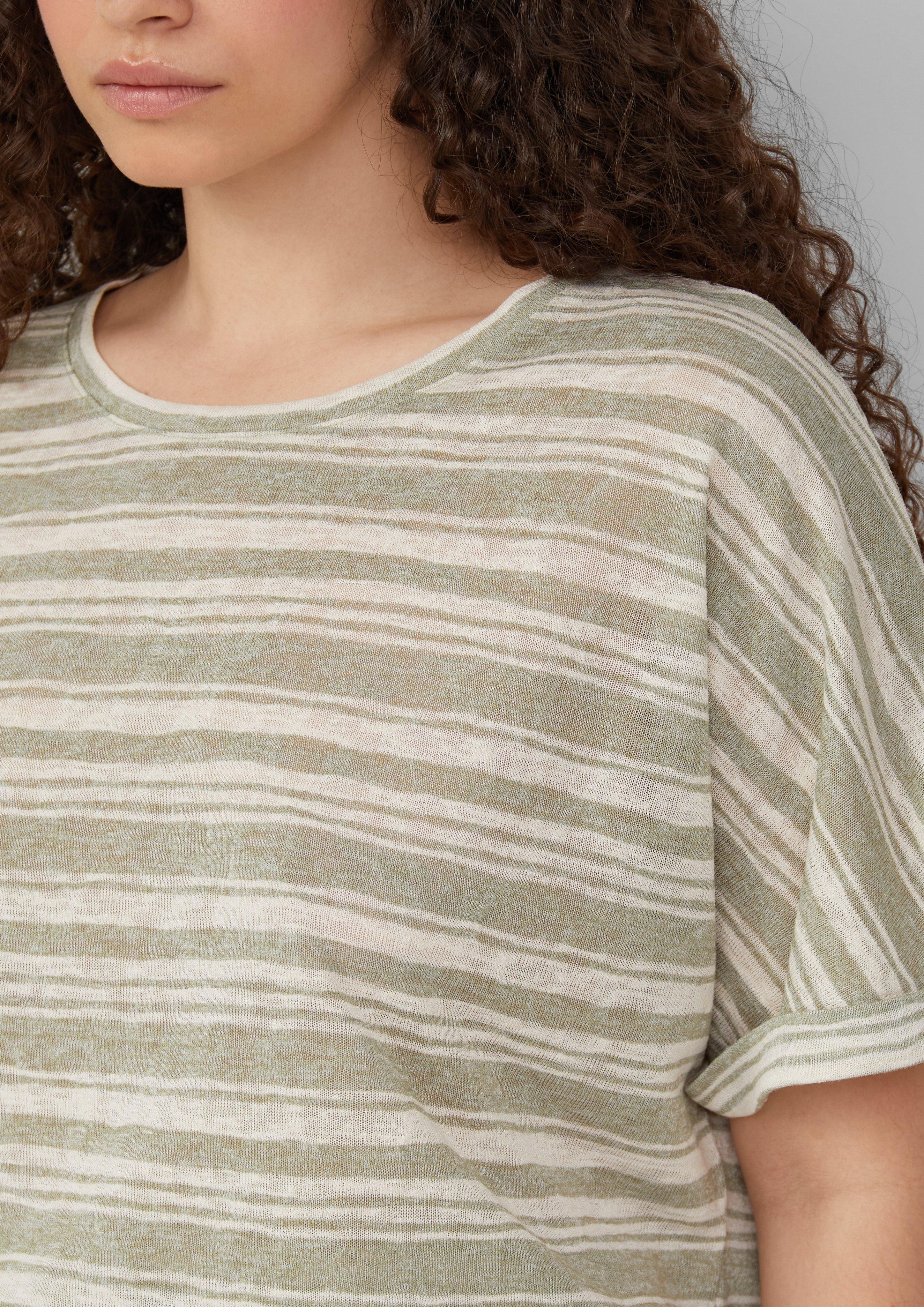 QS Kurzarmshirt Ringelshirt aus Viskosemix günstig online kaufen