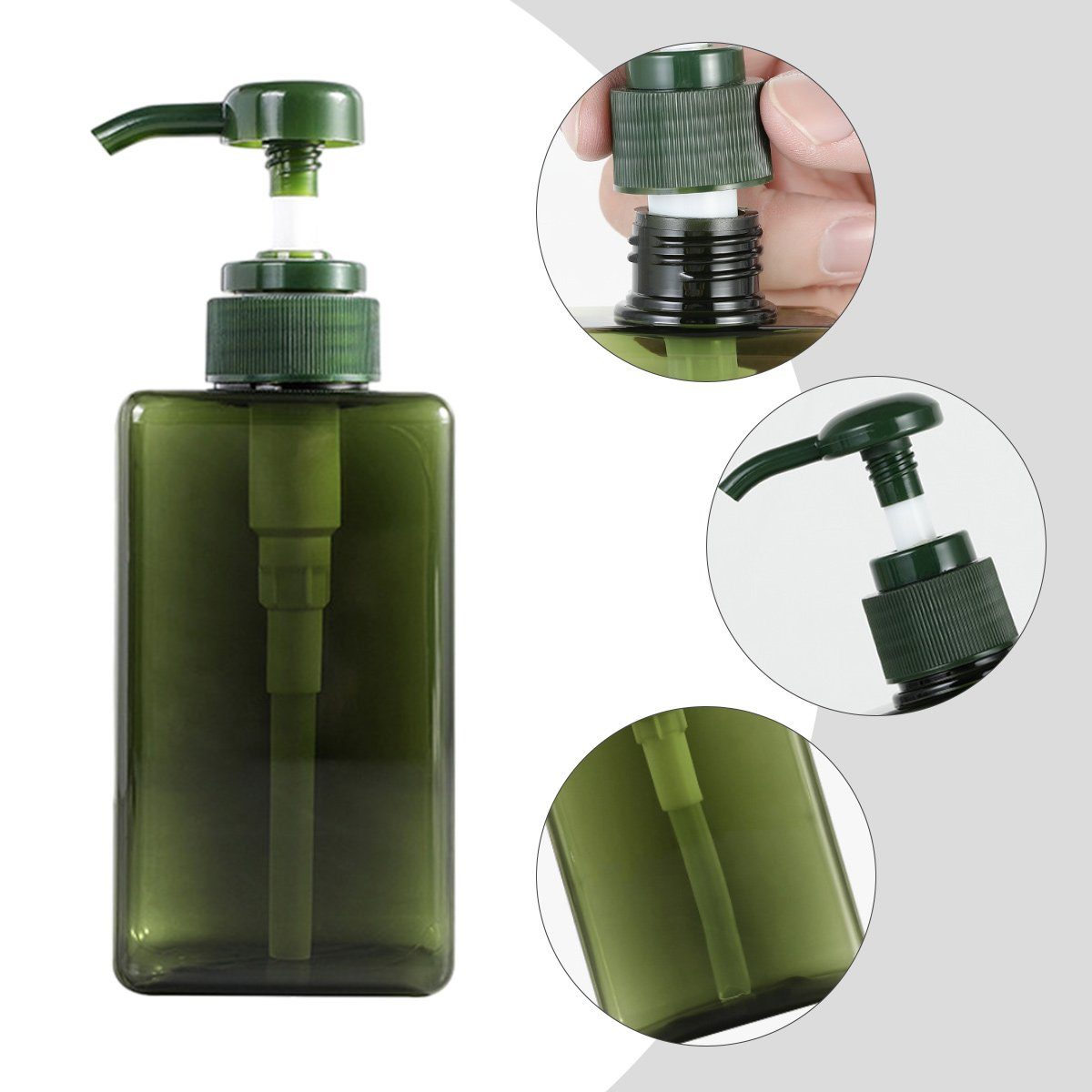 Transparent2 Pumpspender Kunststoff, Seifenspender Jormftte Seifenspender Shampoo,Dusche Plastik,für