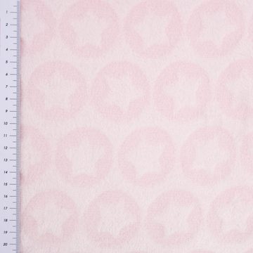 SCHÖNER LEBEN. Stoff Wellness Fleece Relief Sterne einfarbig rosa 1,5m Breite, pflegeleicht