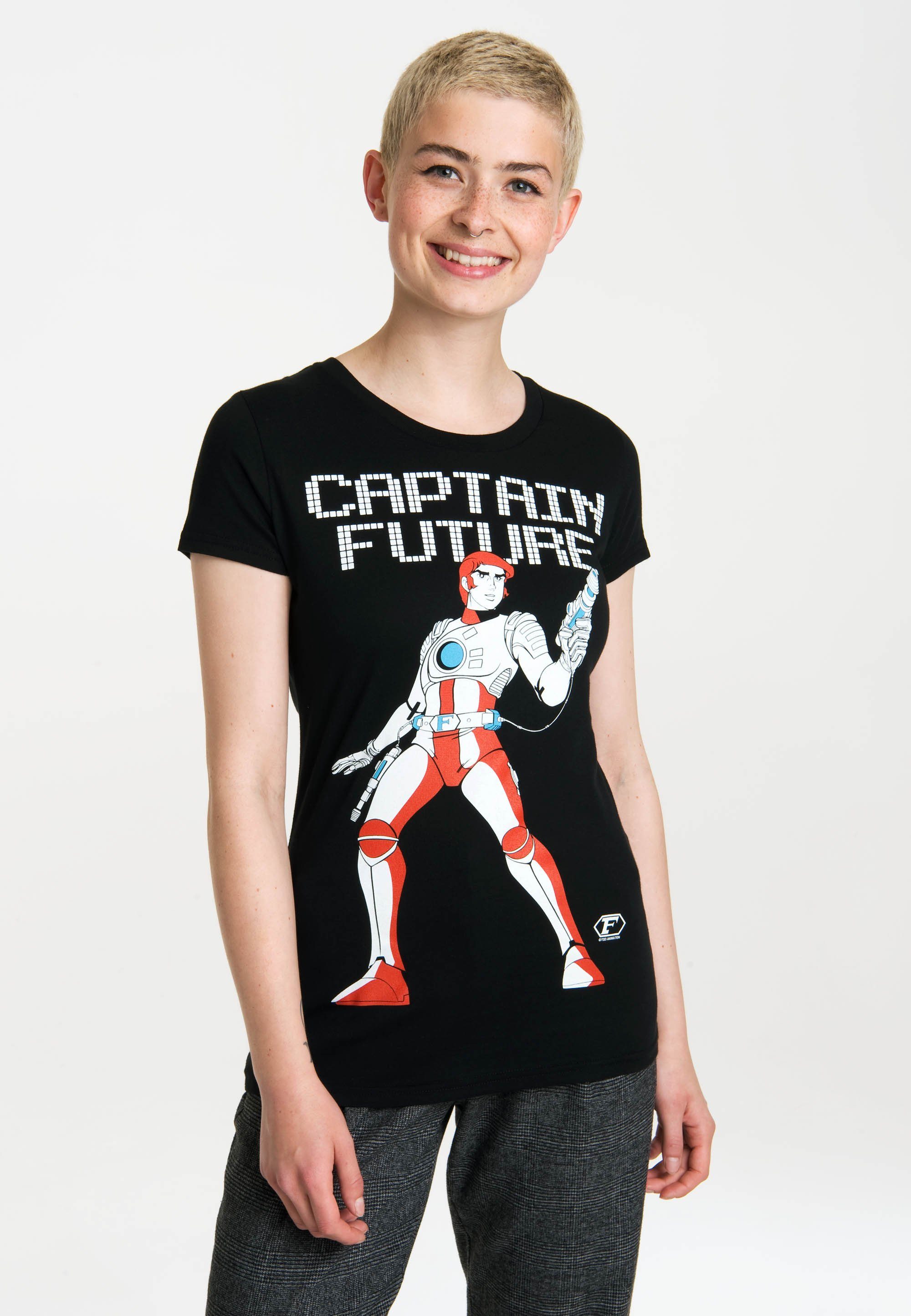 LOGOSHIRT T-Shirt Retro-Druck Future mit coolem Captain