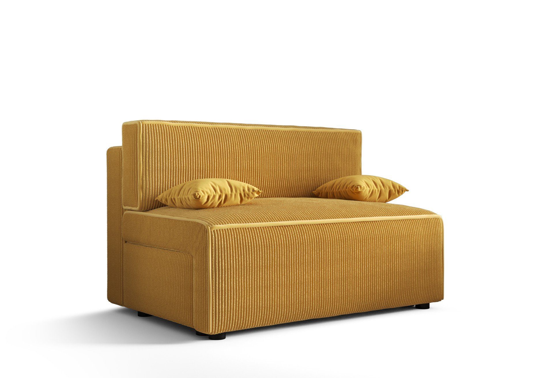 pressiode Bettkasten Schlaffunktion Schlafsofa, und mit Sofa 131cm MIRA COUCH Gelb