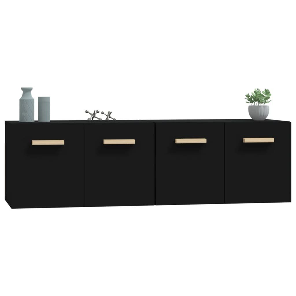 vidaXL 2 Wandschränke cm Holzwerkstoff Stk. (1-St) 60x36,5x35 Schwarz Fächerschrank