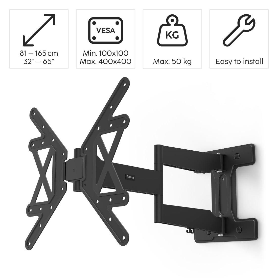 Hama TV-Wandhalterung TV Halterung schwenkbar, vollbeweglich, (32"- 65), 43", 50", 55", (bis 65 Zoll)