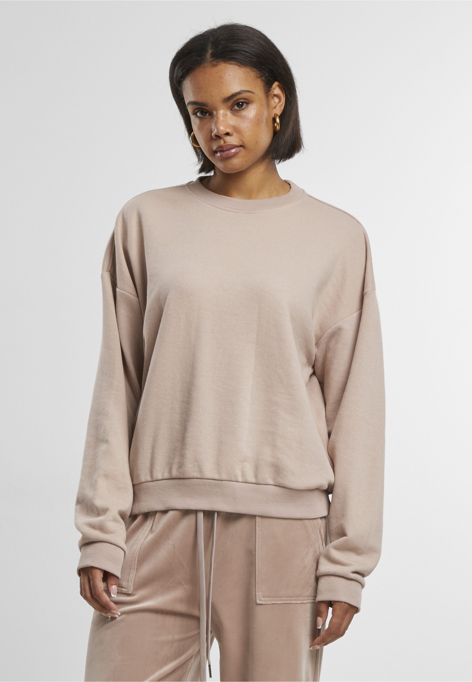 URBAN CLASSICS Sweater Urban Classics Damen Ladies Oversized Light Terry Crewneck