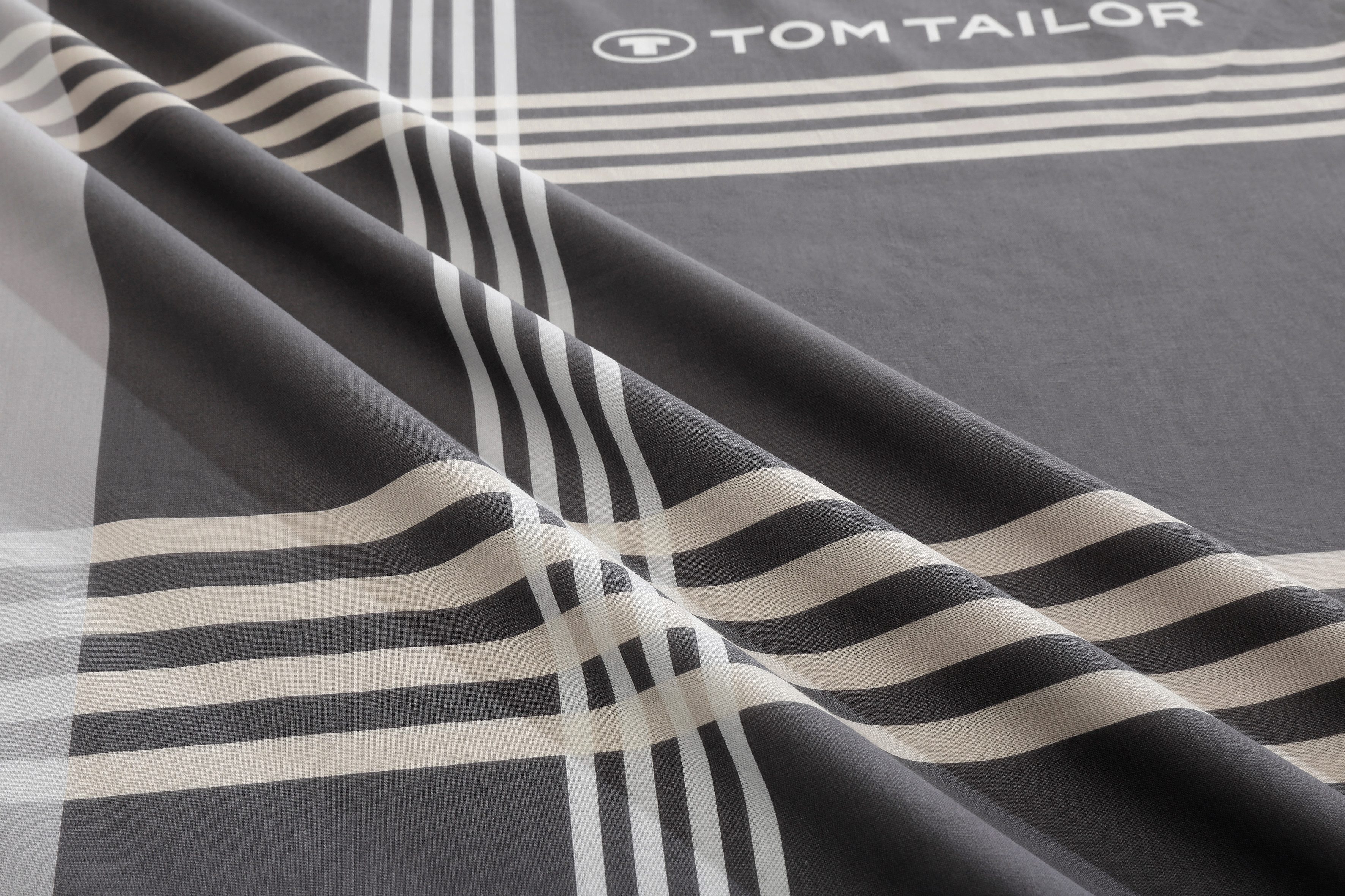 TOM TAILOR HOME Bettwäsche Ole, Renforcé, 2 teilig, karierte Bettwäsche aus Baumwolle, mit Reißverschluss