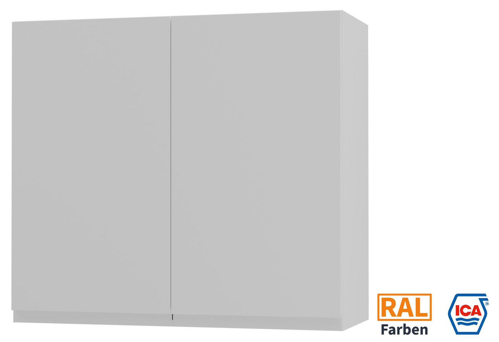 Feldmann-Wohnen Klapphängeschrank Florence (W3/80, 2-türig, 2 Einlegeböden, 1-St., puristische, grifflose Optik, lackierte Fronten, B/T/H 80x32,5x72cm) Weiß / RAL/ICA Wunschfarbe