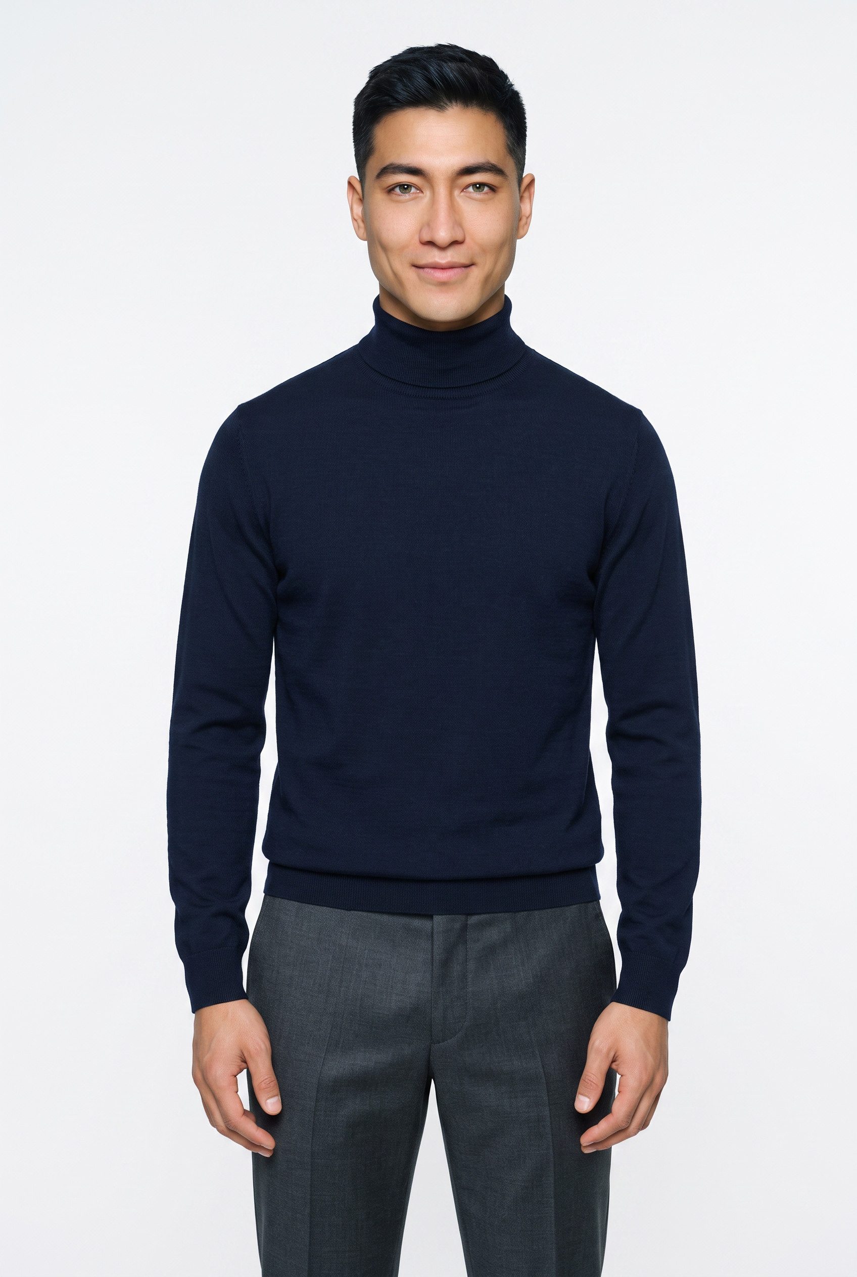 OLYMP Rollkragenpullover Casual mit Woll-Anteil, Regular fit
