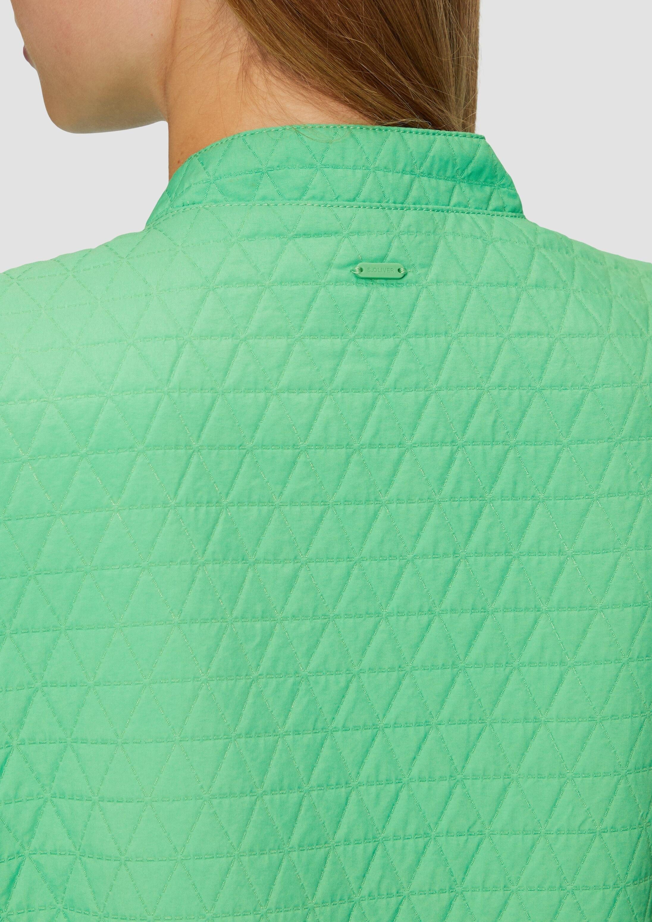 s.Oliver Sweatjacke Indoor-Jacke Strukturierter Blouson mit Stehkragen und Knopfleiste