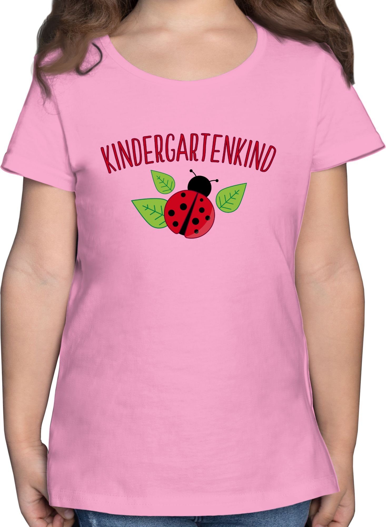 Shirtracer T-Shirt Kindergartenkind Marienkäfer Hallo Kindergarten 1 Rosa