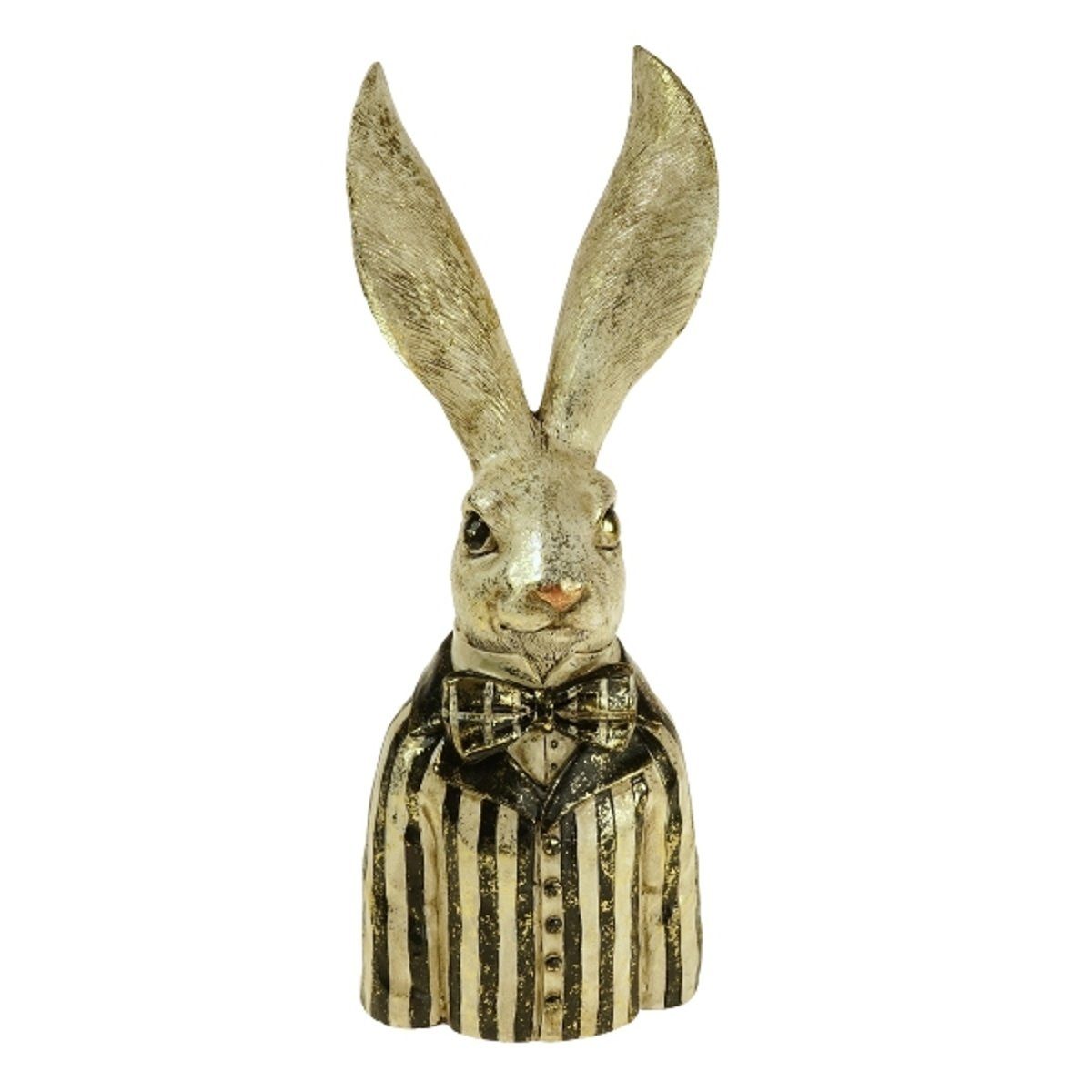 Macosa Home Osterhase XXL Hasenbüste Osterhase gold schwarz weiß Osterdeko Dekofigur Ostern, Elegante Osterdekoration