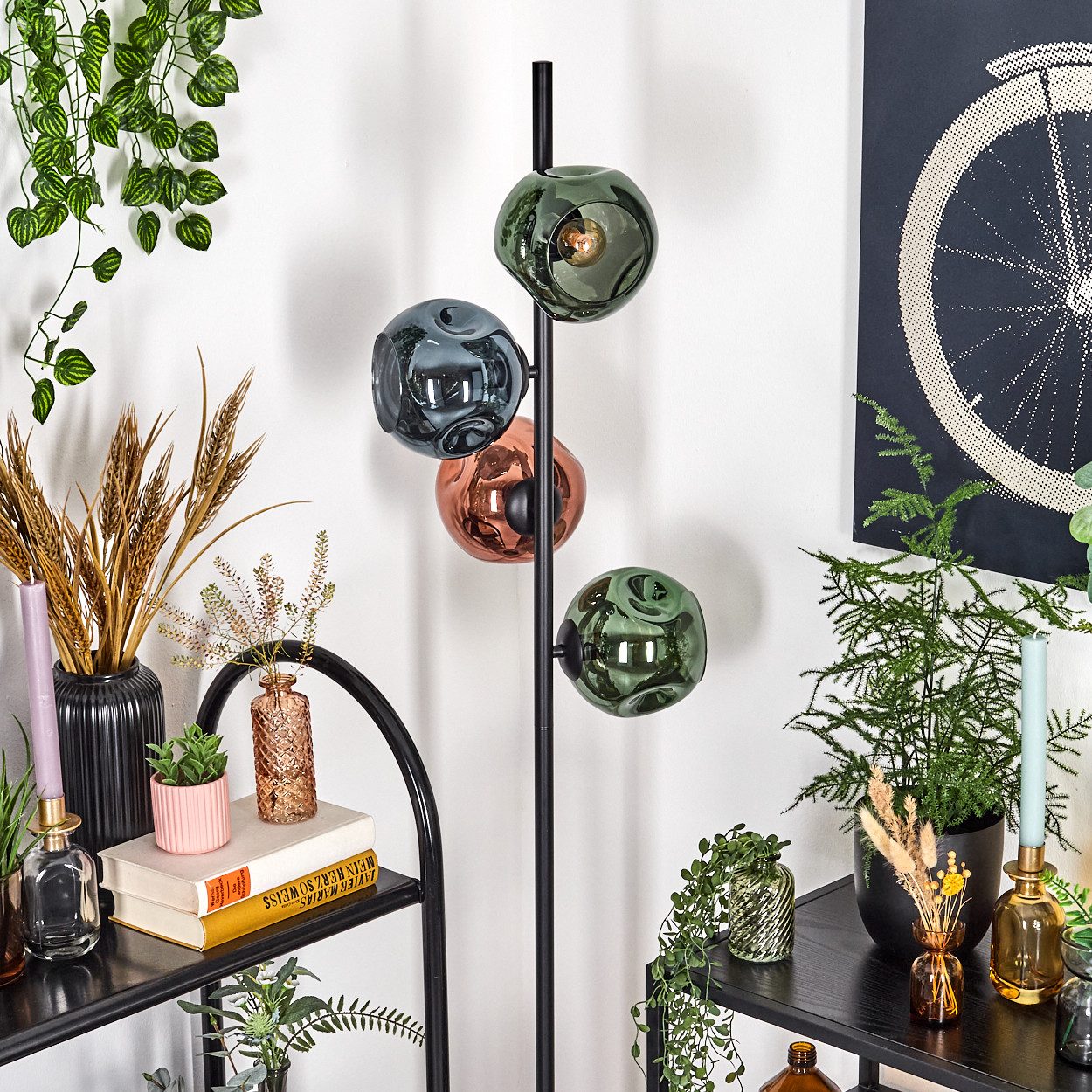 hofstein Stehlampe Stehlampe aus Metall/Glas in günstig online kaufen