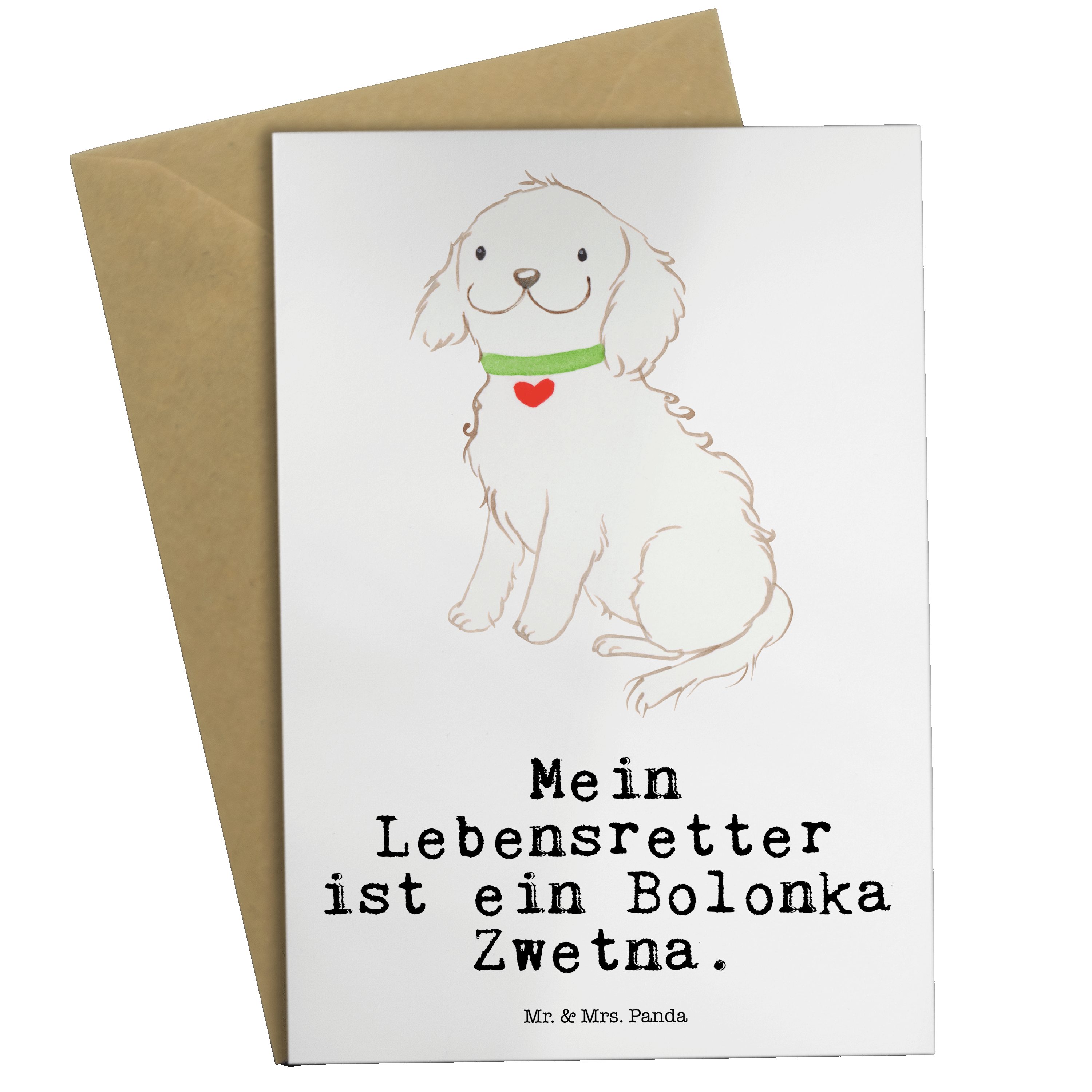 Mr. & Mrs. Panda Grußkarte Bolonka Zwetna Lebensretter - Weiß - Geschenk, Tsvetnaya Bolonka, Glü