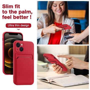 CoolGadget Handyhülle Card Case Handy Tasche für Apple iPhone 15 6,1 Zoll, Silikon Schutzhülle mit Kartenfach für iPhone 15 Hülle