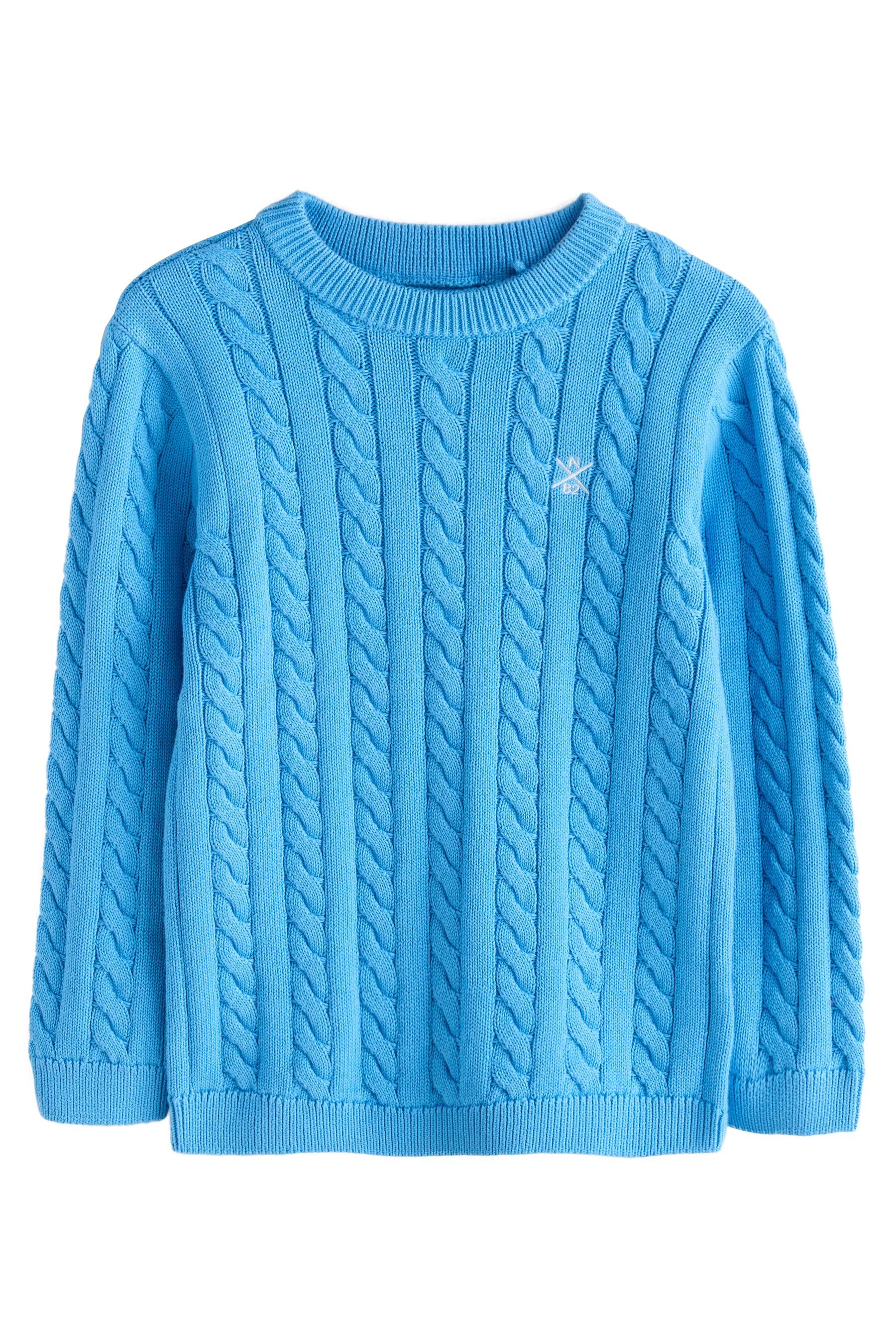 Rundhalspullover Pullover mit Zopfstrickmuster und Rundhals