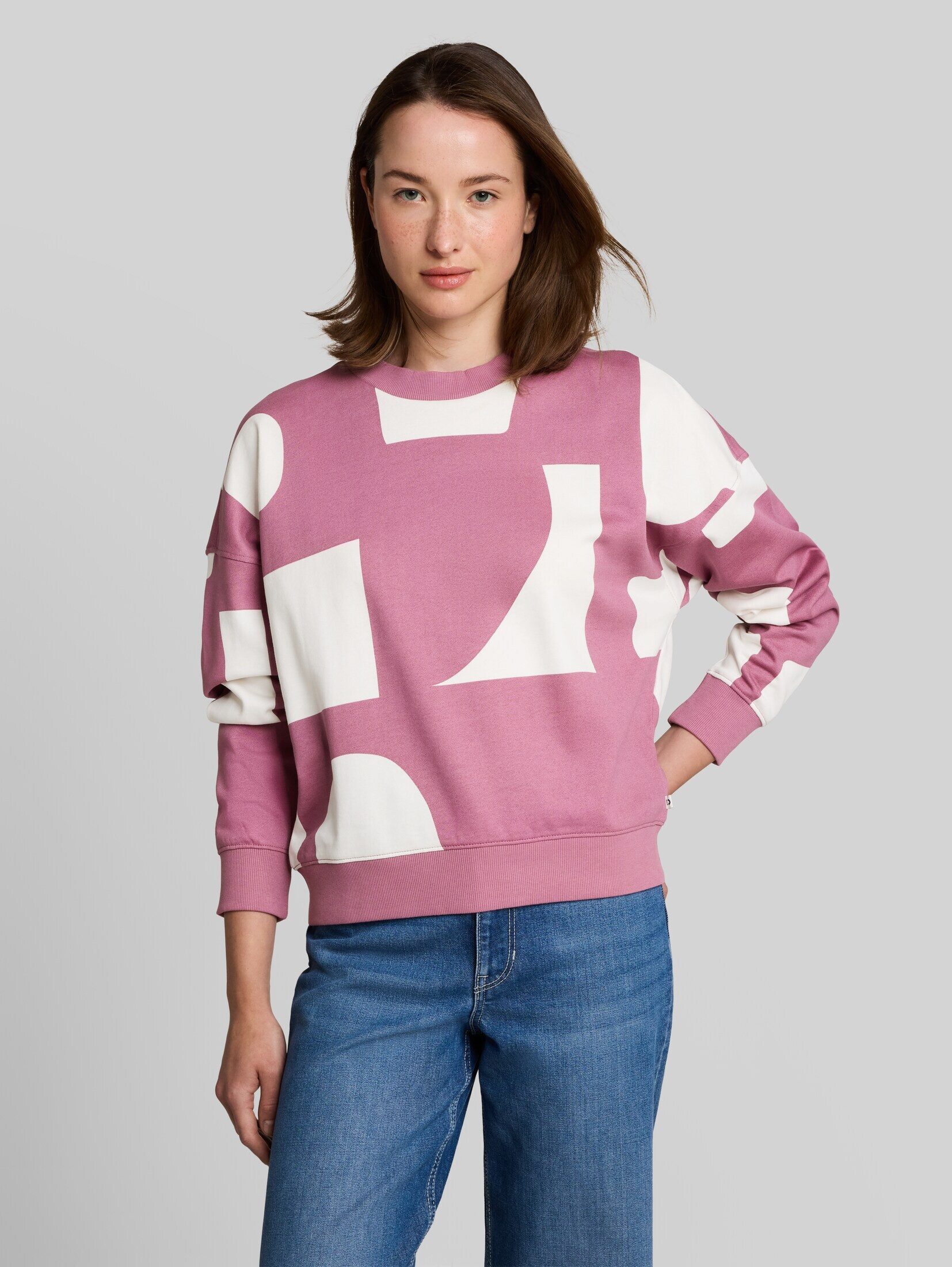 TOM TAILOR Denim Sweatshirt Strick & Sweatshirts Loose Fit Sweatshirt mit Muster