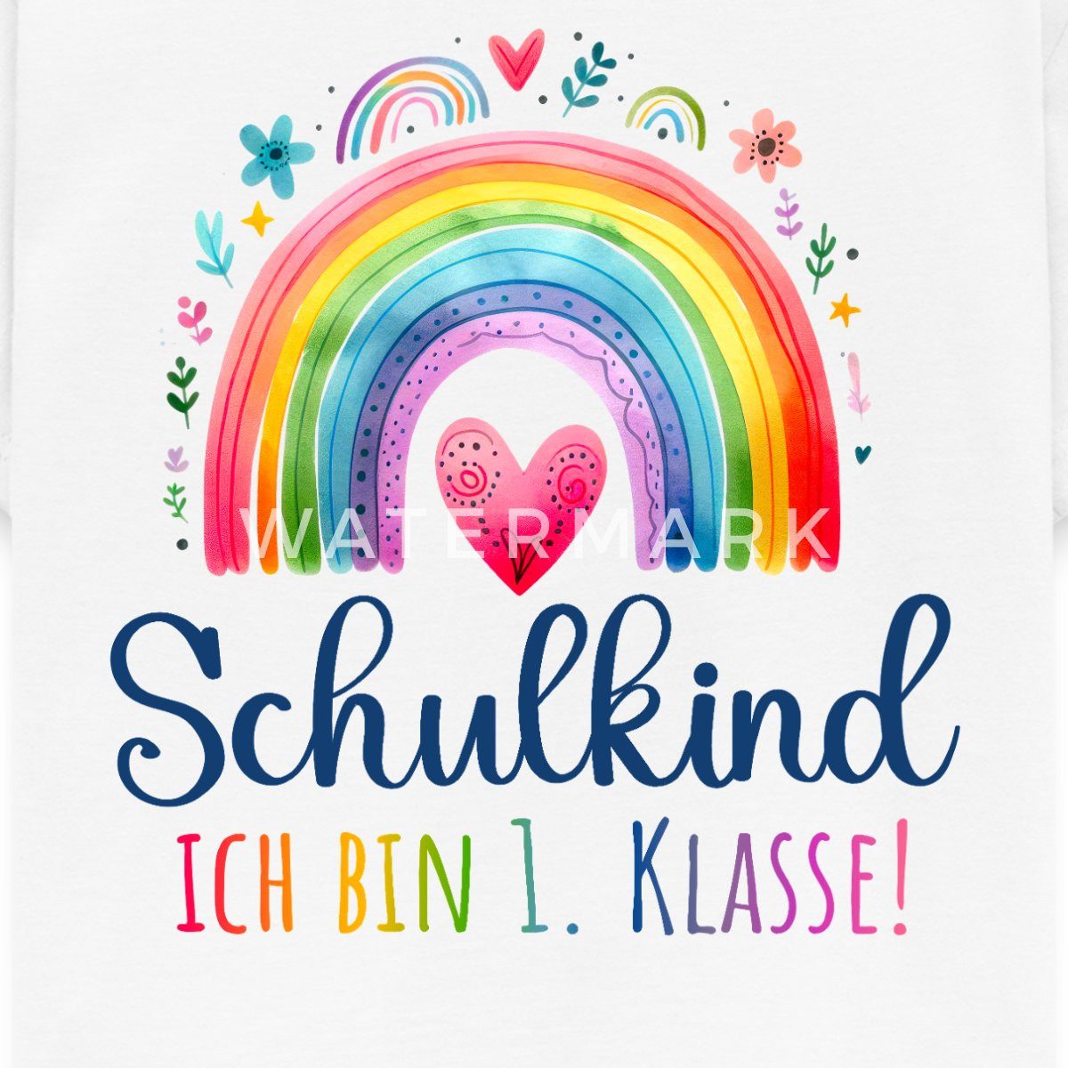 T-Shirt Schulkind 2026 Einschulung Regenbogen Kinder T-Shirt