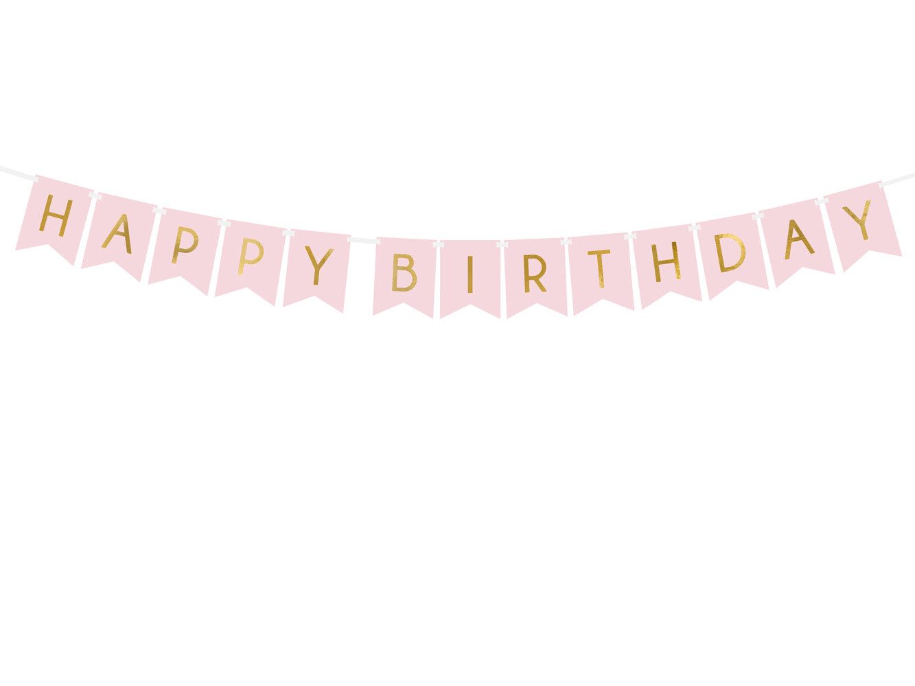 partydeco Wimpelkette, Happy Birthday Girlande 15x175cm rosa