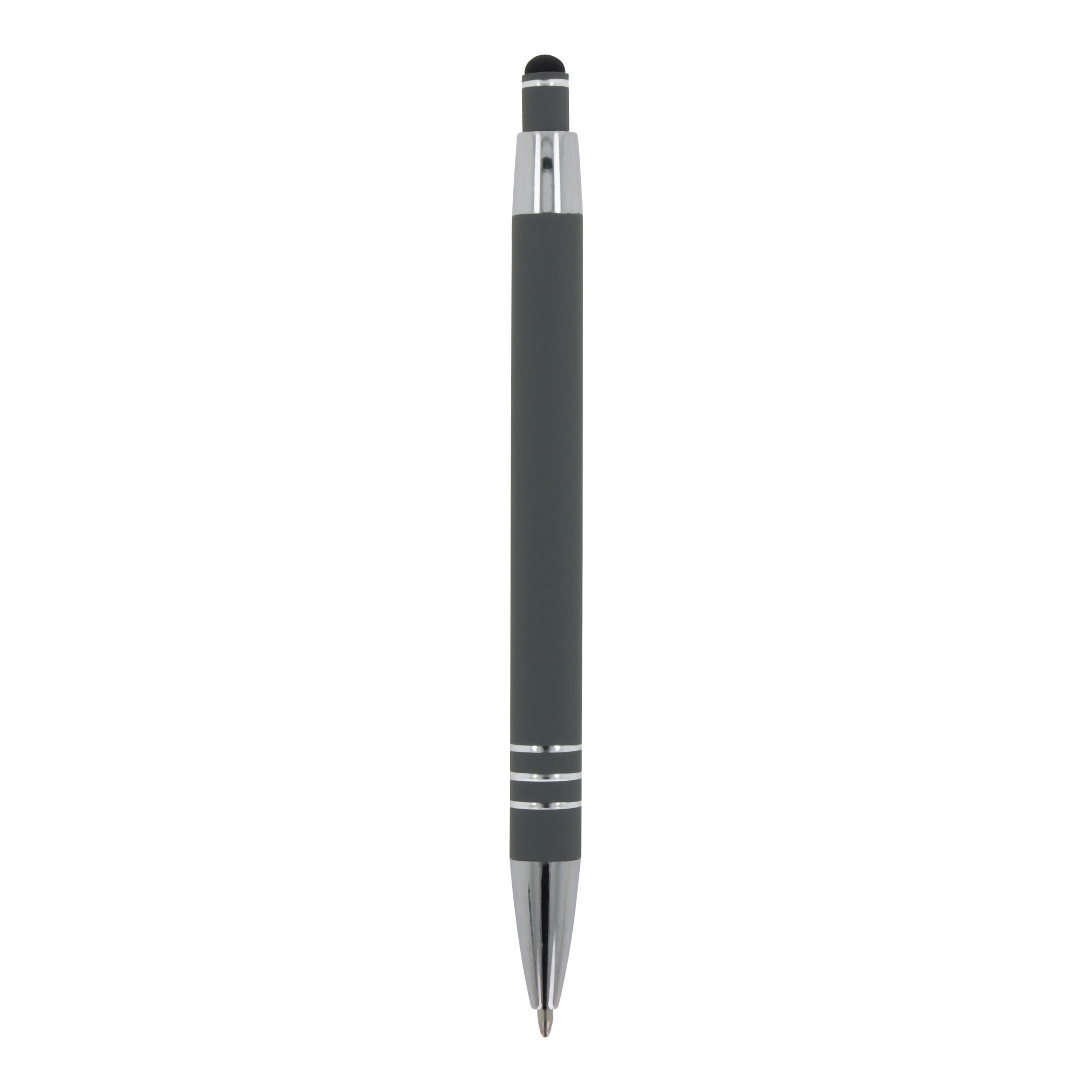 TOPPOINT Kugelschreiber Touchpen Kugelschreiber / aus Metall / mit Soft-Touch / Farbe: grau