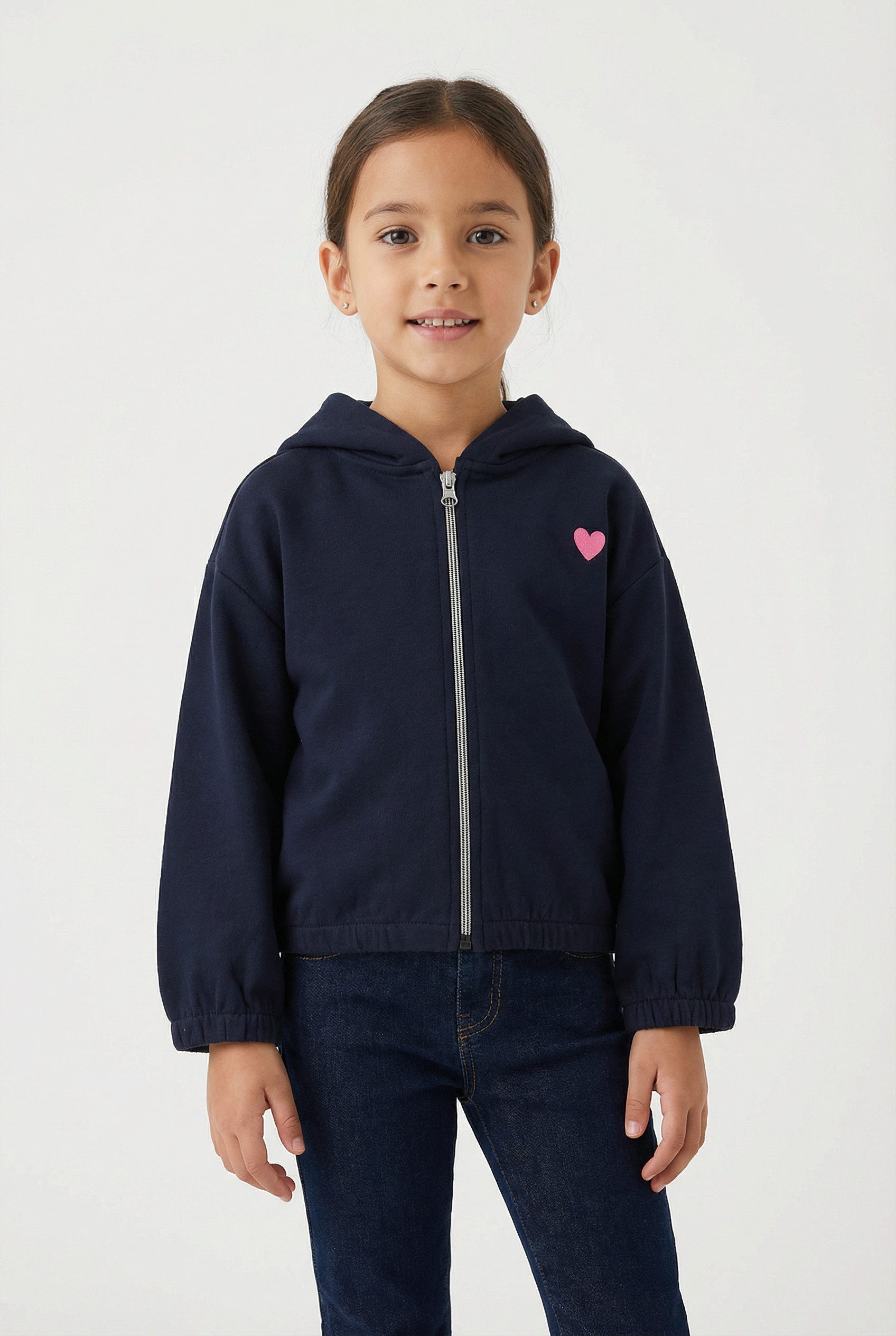TOM TAILOR Sweatjacke mit Kapuze und Herz-Stickerei / for Girls