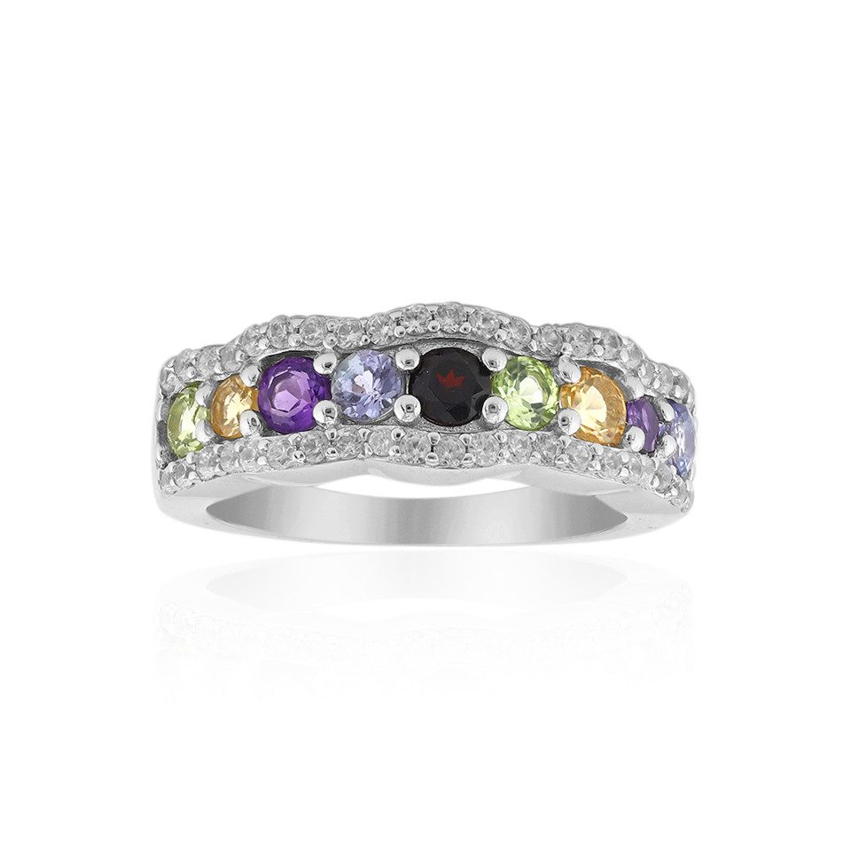 Cavill Silberring Multicolor Edelstein-Mosaik 925 Silber günstig online kaufen