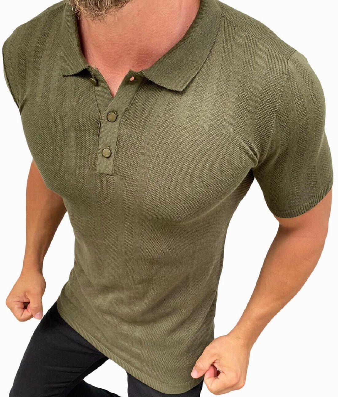 Megaman Jeans Kurzarmhemd MEGAMAN Poloshirt Herren Polohemd Baumwolle