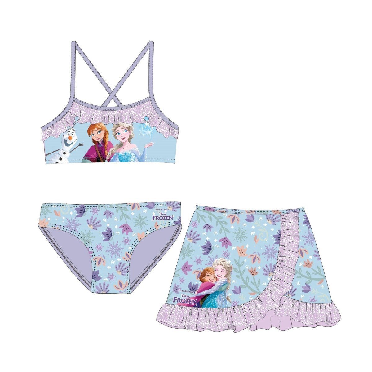Disney Schwimmanzug Frozen Bikini & Rock Set – Frolic Design 3/4 Jahre