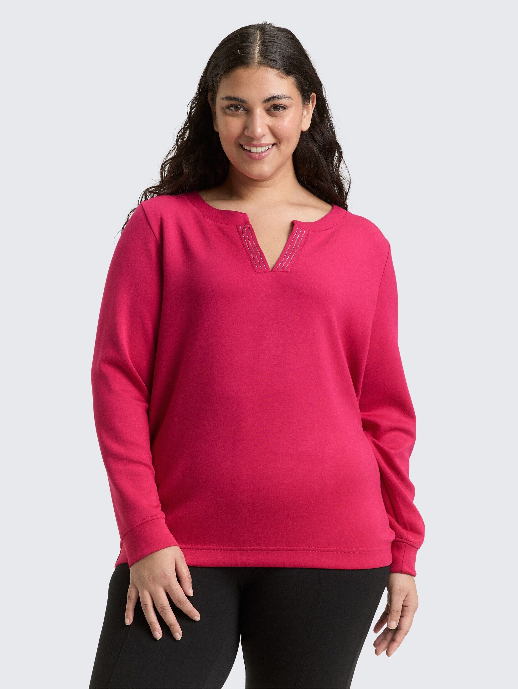 TOM TAILOR PLUS Sweatshirt Strick & Sweatshirts Plus Size - Scuba Sweatshir günstig online kaufen
