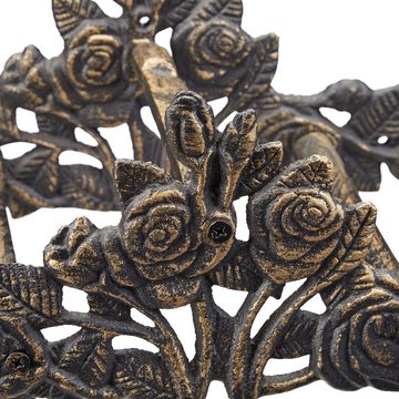 relaxdays Schlauchhalter Antik Rosen Schlauchhalterung, (Bronze)