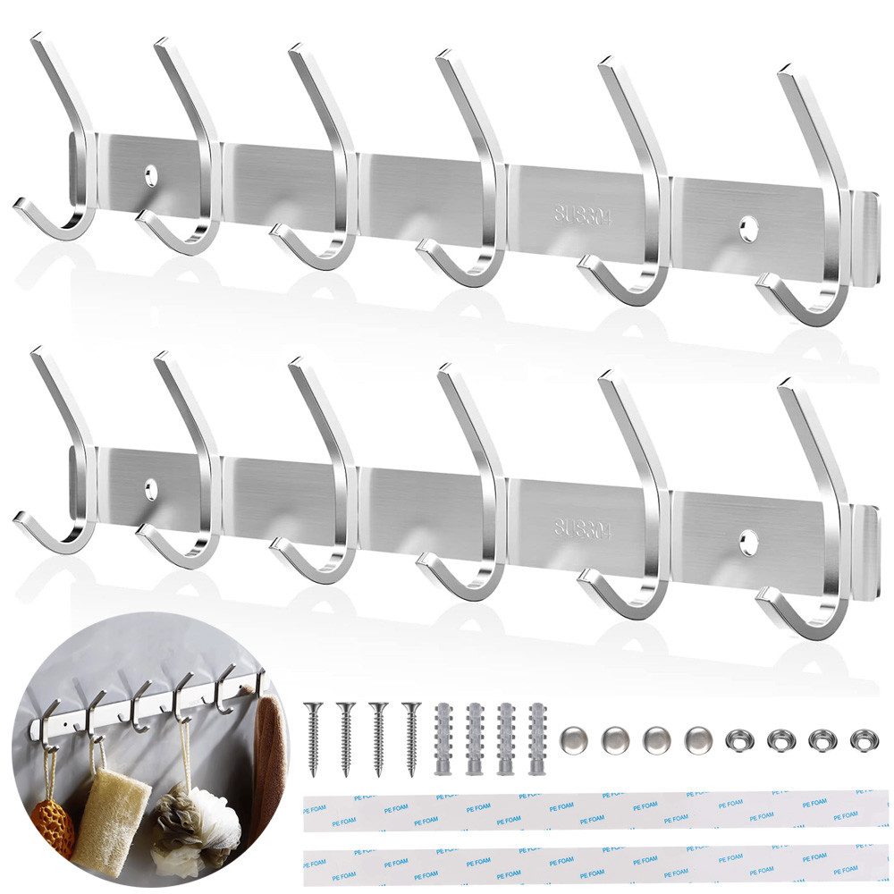 BlingBin Garderobenleiste Hakenleiste Garderobe SUS304 Edelstahl günstig online kaufen